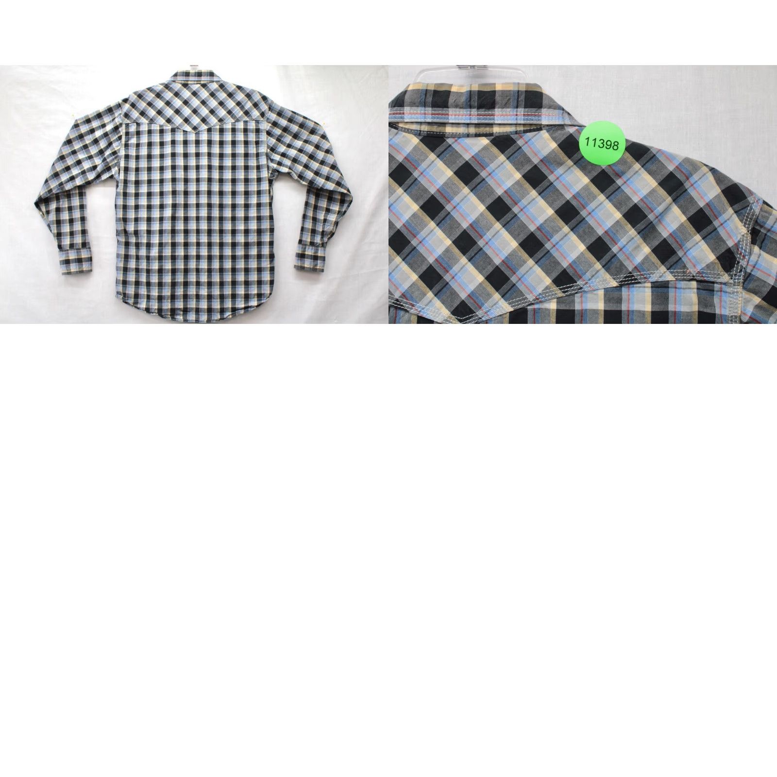 Wrangler VINTAGE Wrangler 20X Western Shirt Men's Large Pearl Snap Black Plaid Cowboy Rodeo Work Size US L / EU 52-54 / 3 - 8 Thumbnail