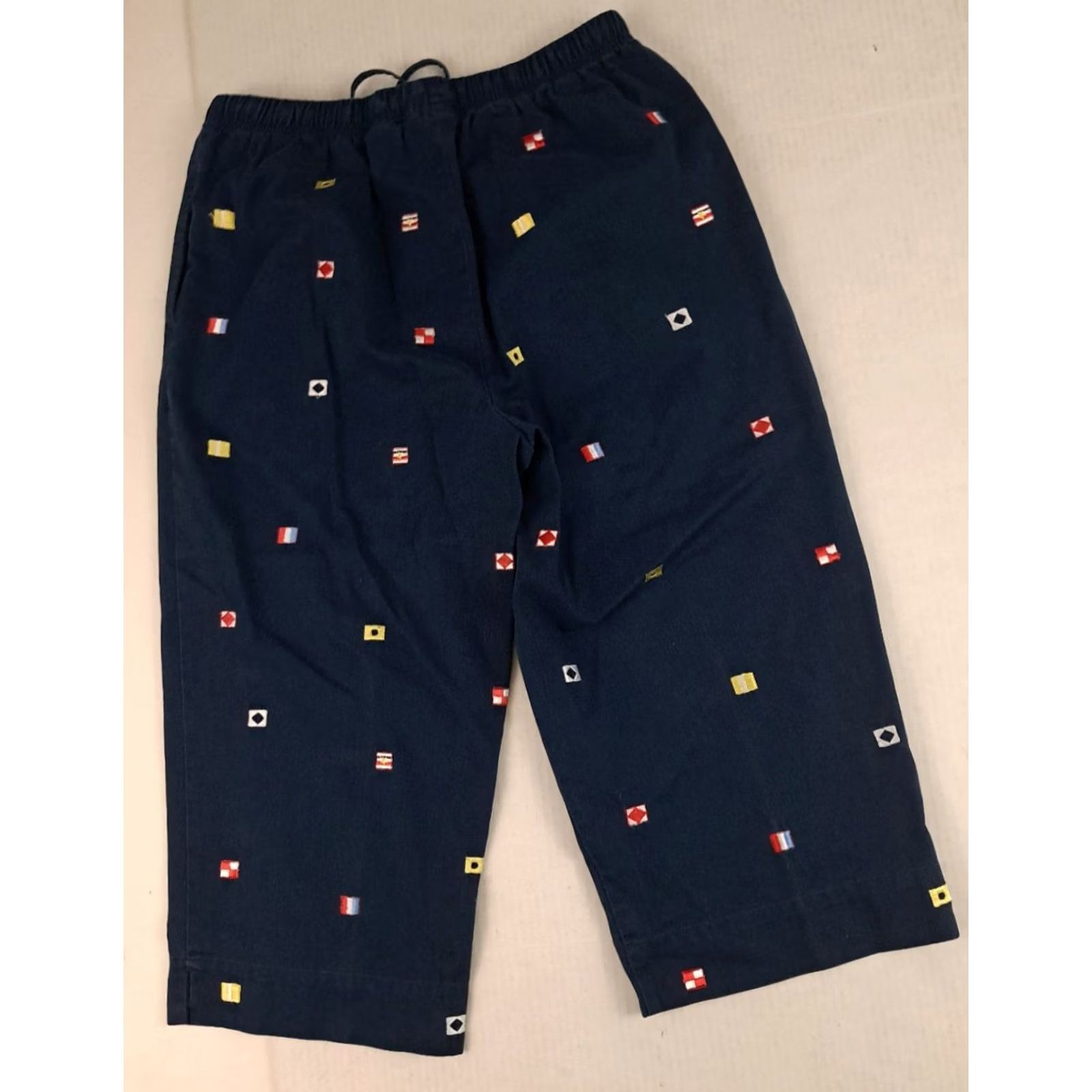 Nautica VINTAGE Woman Breckenridge Capri Pants Nautical Flag Navy 12 Xml Size 34" / US 12 / IT 48 - 6 Thumbnail