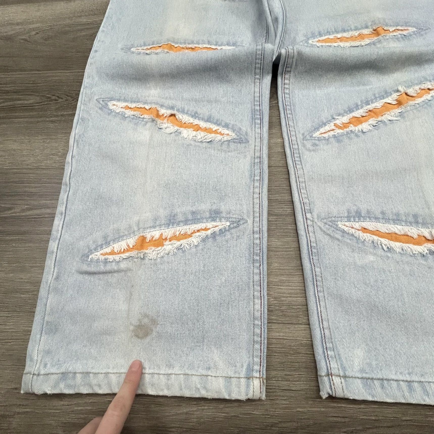 Vintage VINTAGE Paco Jeans Mens 34x30 Light Wash Baggy Wide-Leg Red Bull Y2K RARE Size US 34 / EU 50 - 4 Thumbnail