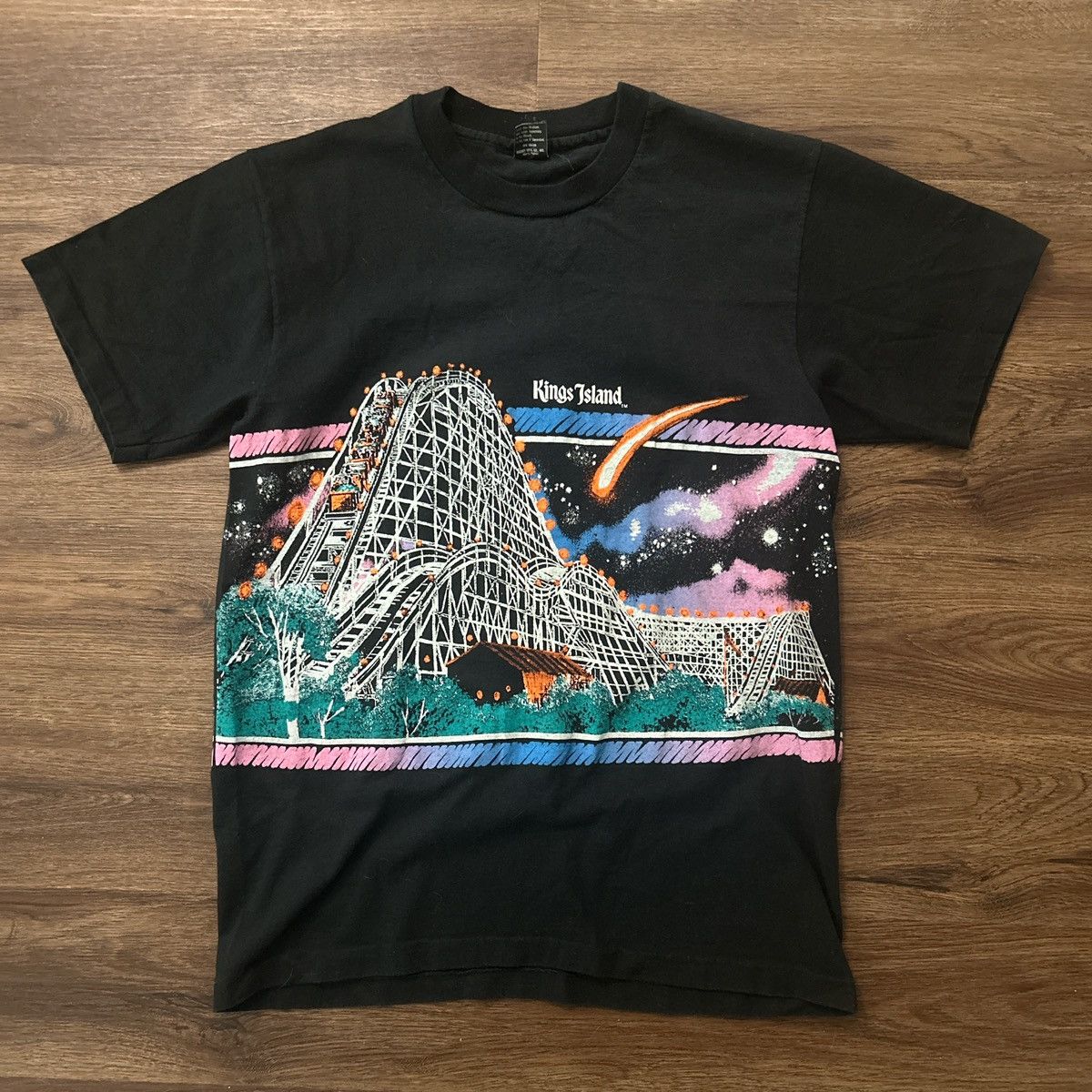 Vintage 90s king island RARE Blue Streak Coaster Wrap Around T Shirt Size US L / EU 52-54 / 3 - 1 Thumbnail