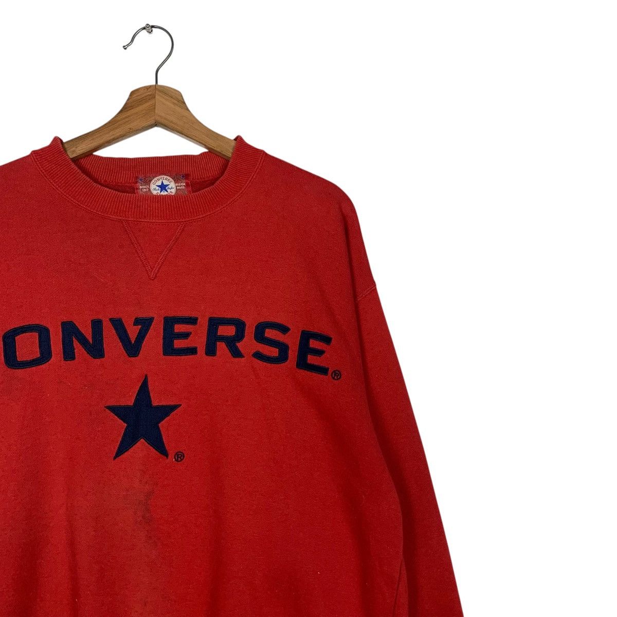 Converse CONVERSE Embroidery Big Logo Crewneck Sweatshirt #1969-C86 Size US L / EU 52-54 / 3 - 5 Thumbnail