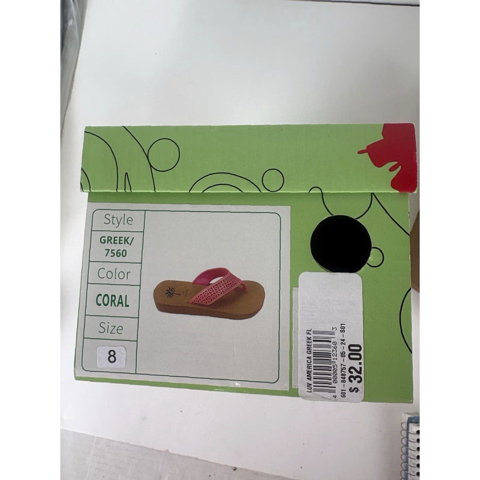 Vintage Luv America Greek Pink Flip Flops Womens Size 8 Sandal Casual Travel Workwear Slip On Flat Size US 8 / IT 38 - 6 Thumbnail