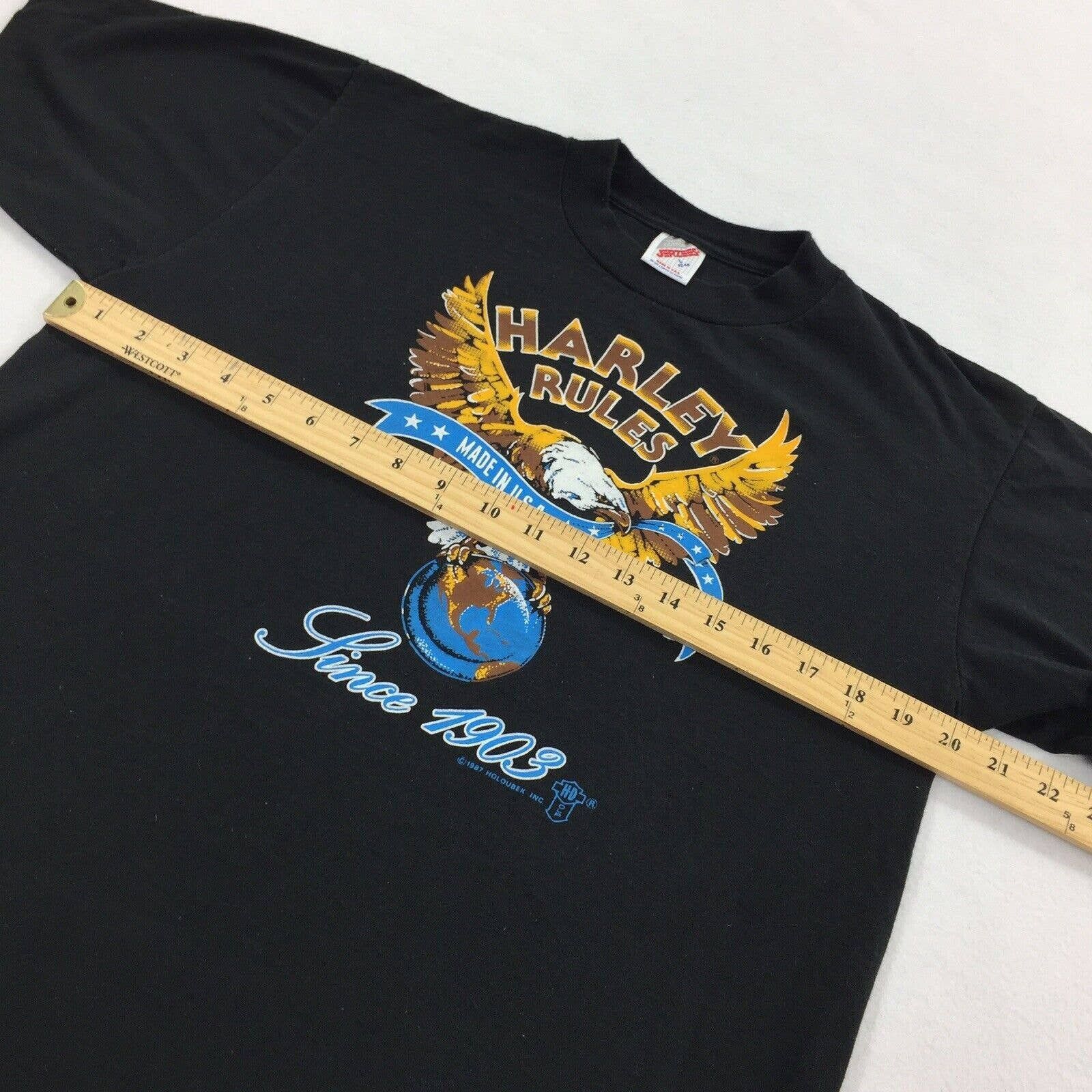 Harley Davidson × Vintage Vintage 1987 Harley Davidson Rules Single Stitch T-Shirt Size US L / EU 52-54 / 3 - 7 Thumbnail