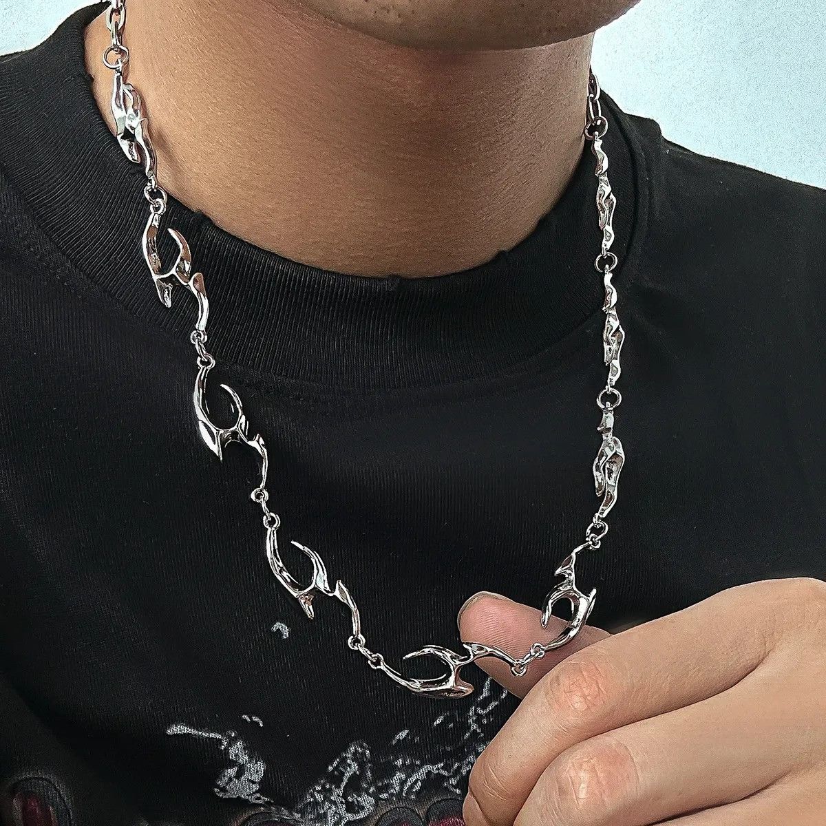 Vintage Hip Hop Titanium Steel Necklace Size ONE SIZE - 2 Thumbnail
