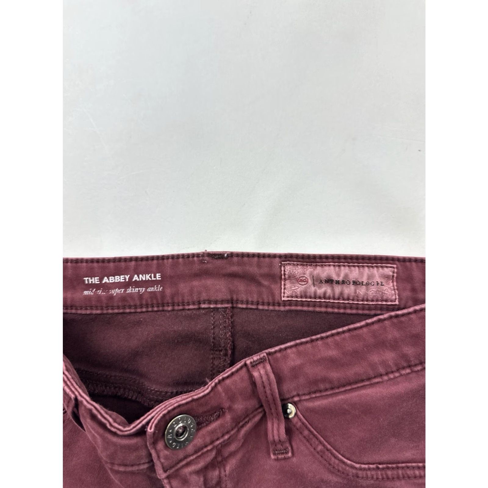 Anthropologie VINTAGE AG Adriano Goldschmied Jeans Womens 25 Red The Abby Ankle Anthropologie Skinny Mens? Size 42" / US 20 - 4 Thumbnail
