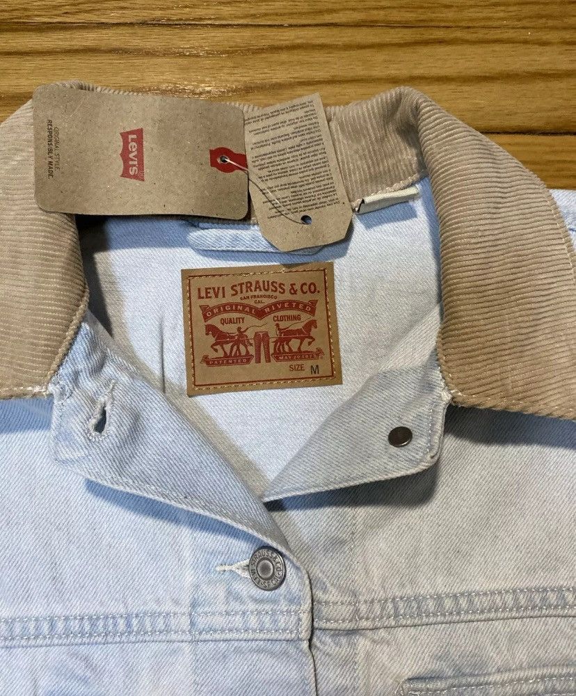 Levi's Levi's Ex-Boyfriend Corduroy-Collar Denim Trucker Sz M new Size M / US 6-8 / IT 42-44 - 2 Thumbnail