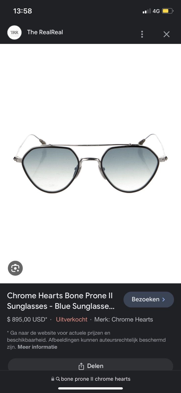 Chrome Hearts BONE PRONE II Chrome Hearts Sunglasses Size ONE SIZE - 14 Thumbnail