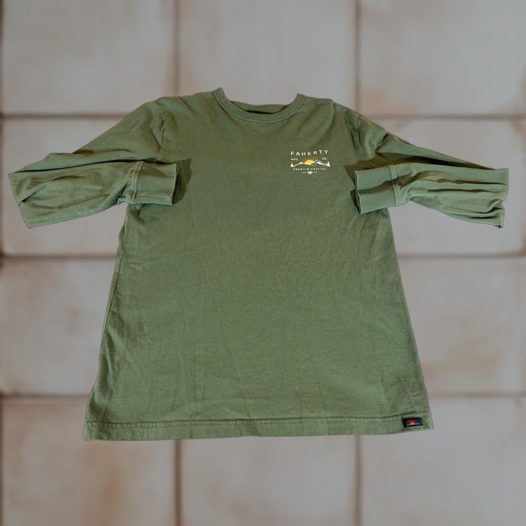 Faherty Faherty Shirt Mens Medium Green Long Sleeve Graphic Outdoor Boho Surf Beach Shirt Size US M / EU 48-50 / 2 - 1 Thumbnail
