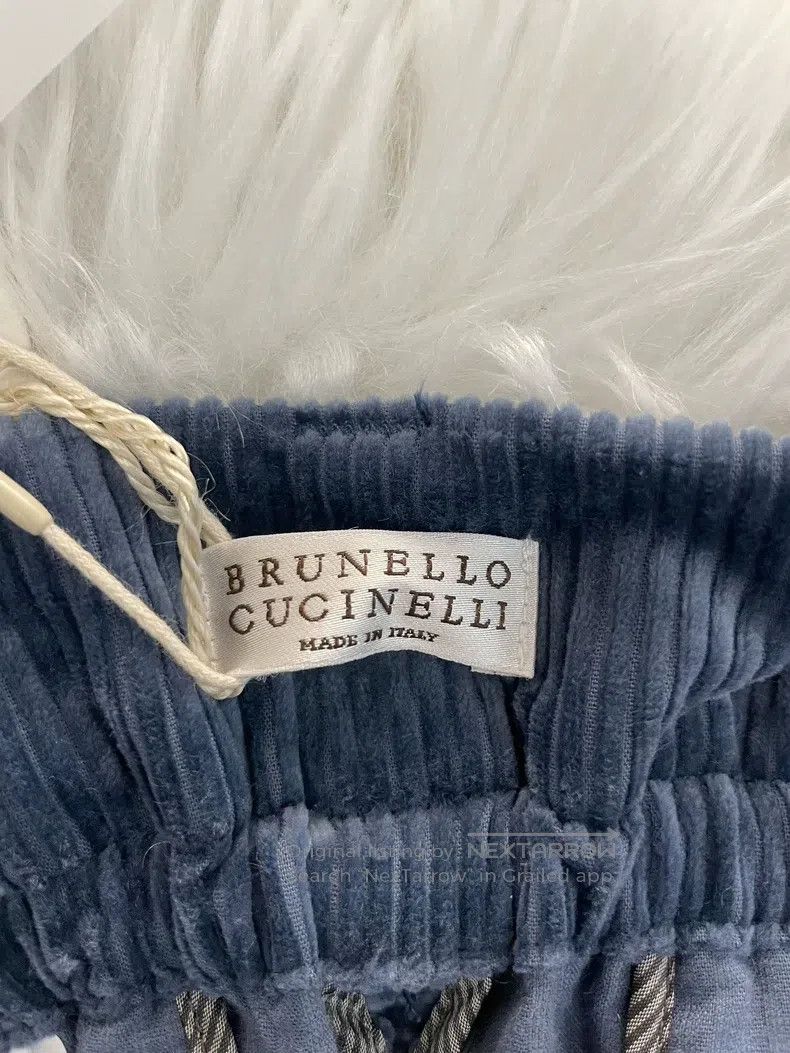 Brunello Cucinelli Brunello Cucinelli Blue Cotton Casual Trousers Size US 28 / EU 44 - 7 Thumbnail