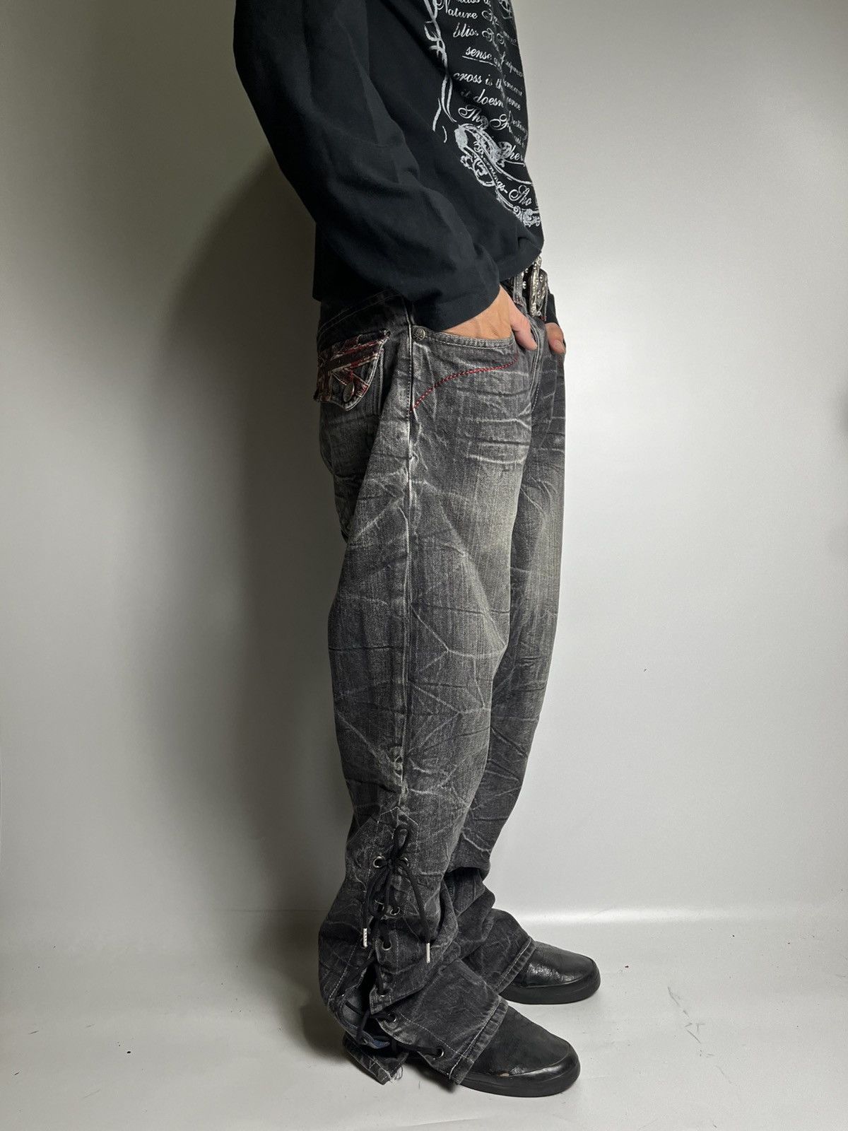 Lace up rootthree pant vkei style japanese brand