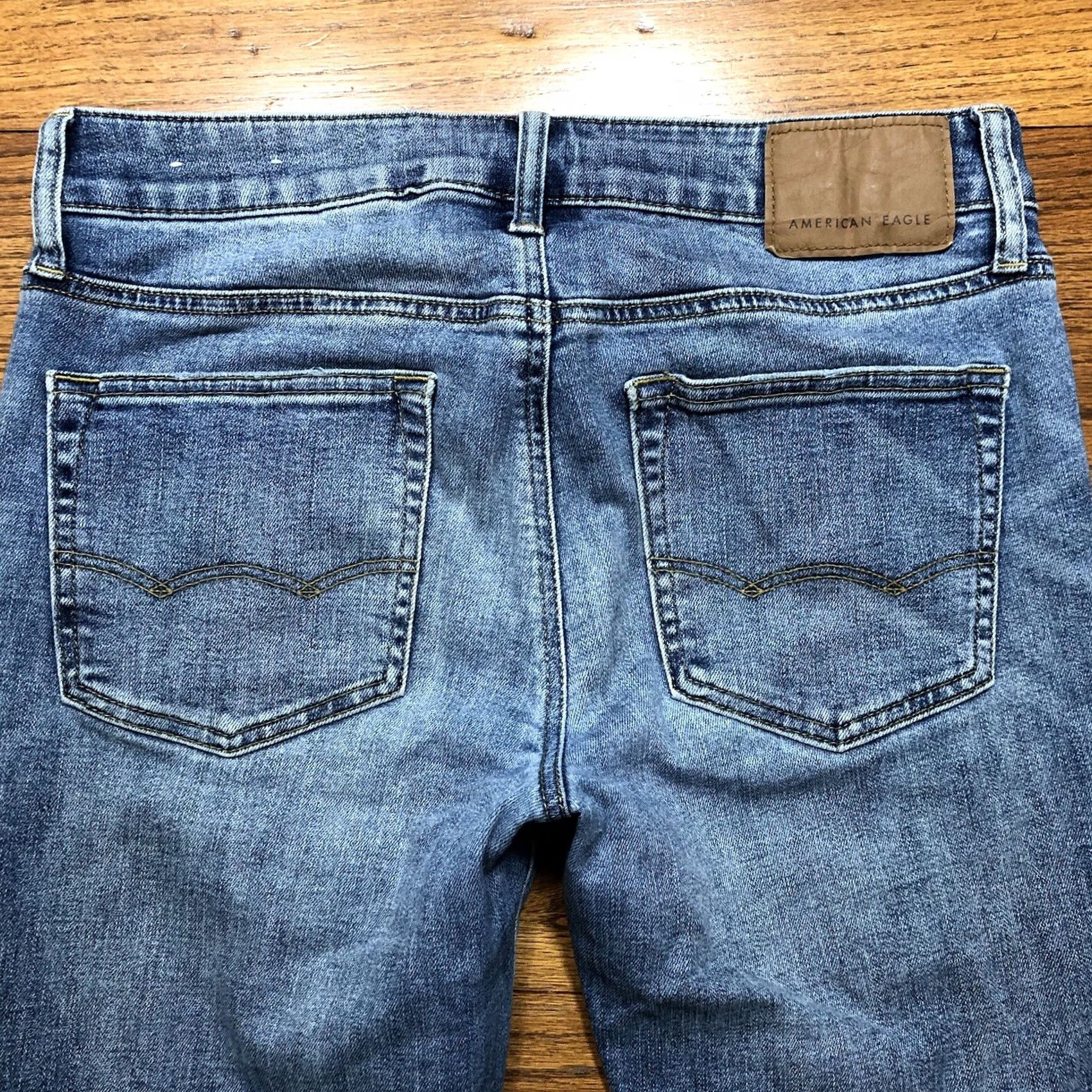 American Eagle Outfitters American Eagle Outfitters Skinny Jeans Blue Denim Mens 31x32 Distressed Classic Size US 31 - 4 Thumbnail