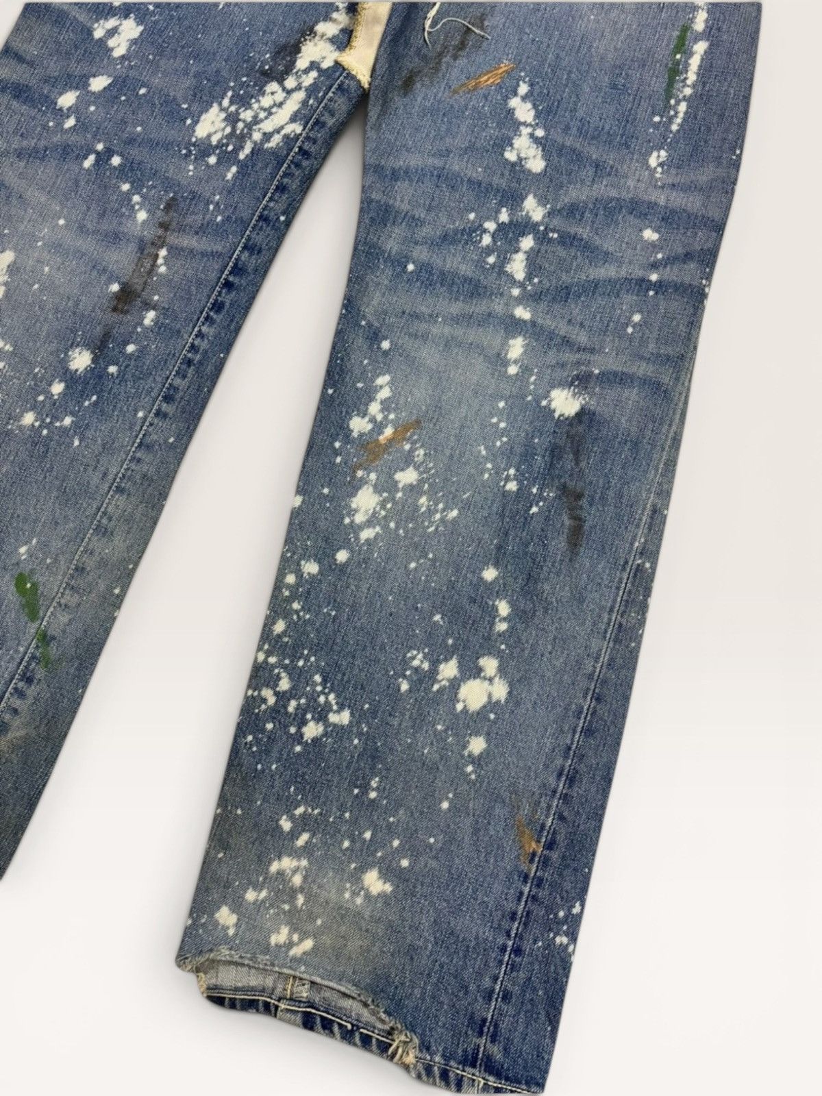 Junya Watanabe × Levi's Vtg Levis 501xx Big E Selvedge Splatter Patchwork Boro Jeans Size US 36 / EU 52 - 13 Thumbnail