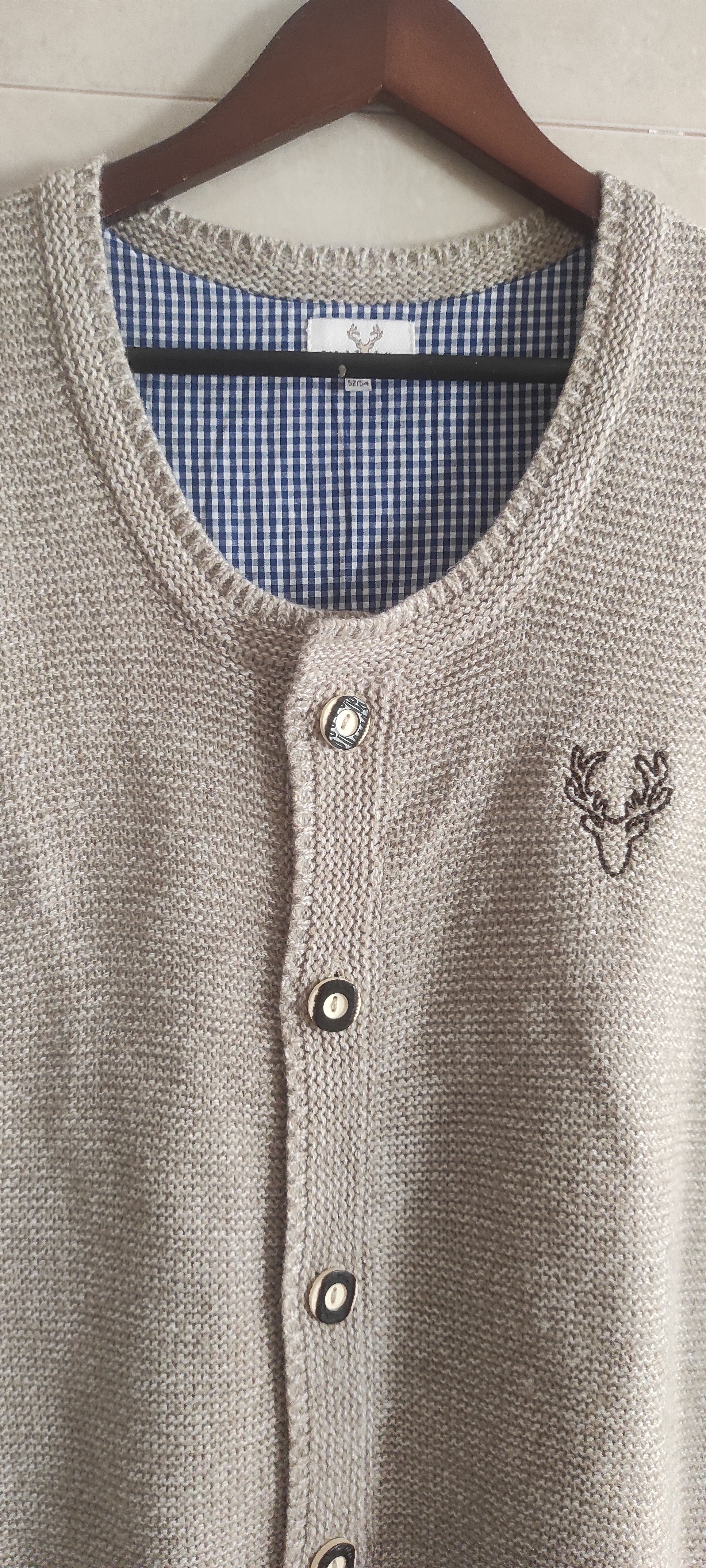 Vintage Waldschütz Gray Wool Trachten Gillet Mens Knit Vest Size US L / EU 52-54 / 3 - 9 Thumbnail