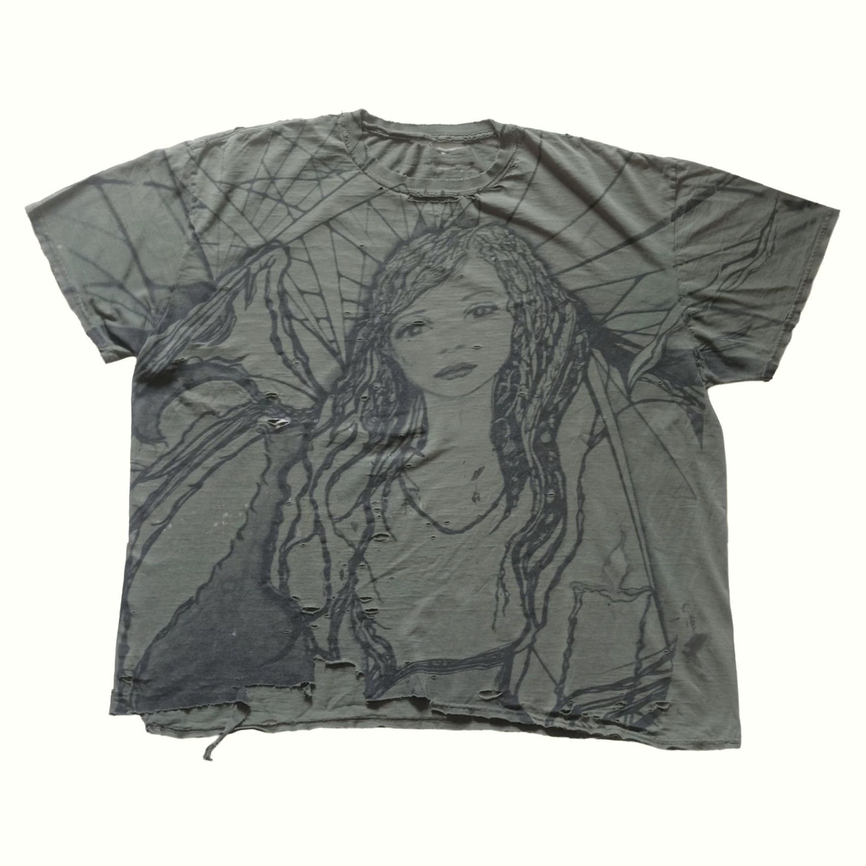 Anvil STEVIE NICKS VTG Y2K 90s RETRO DISTRESSED SOLDIERS ANGEL GREEN T SHIRT XL Mens Size US XL / EU 56 / 4 - 2 Thumbnail