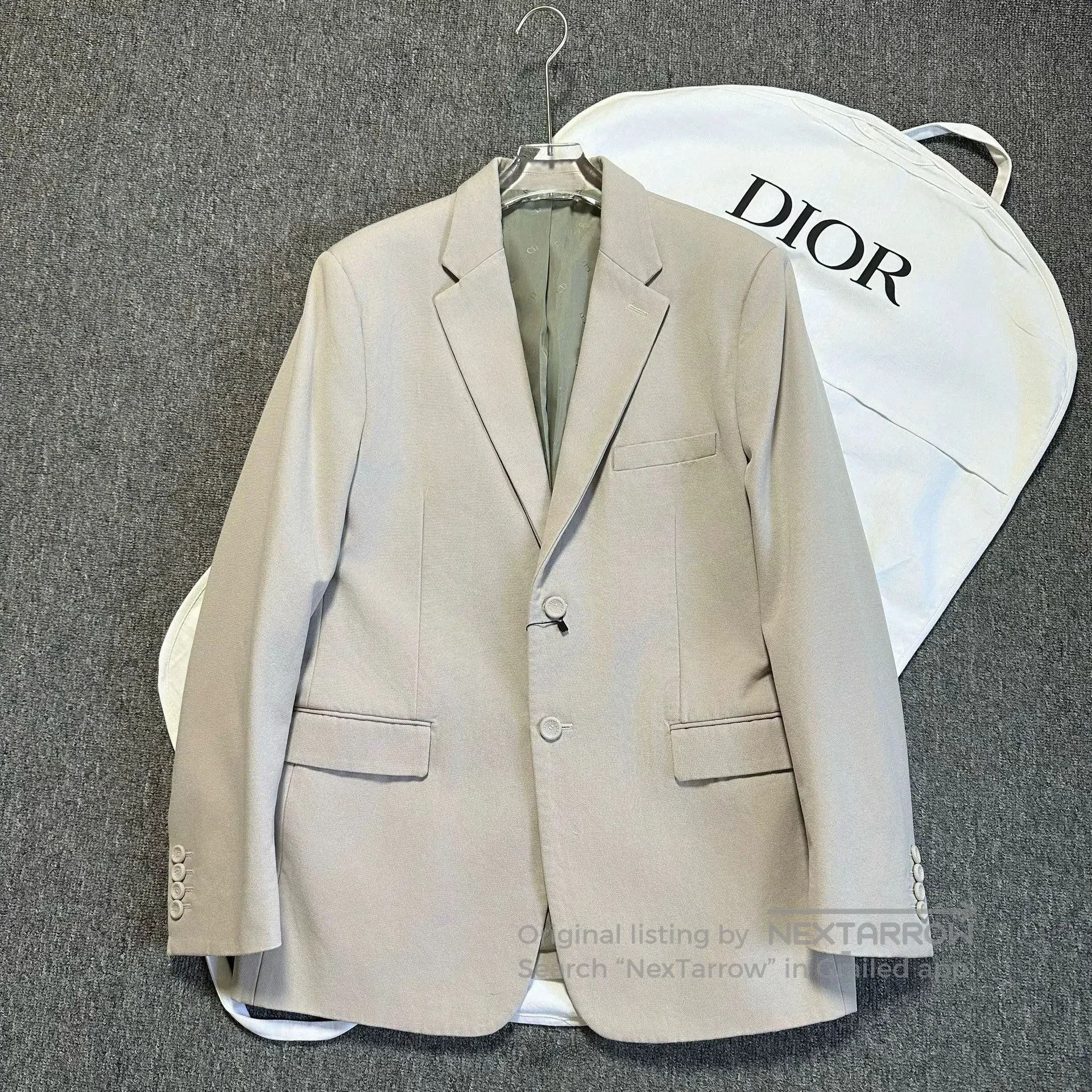 Dior Beige Lightweight Blazer with Green Lining.