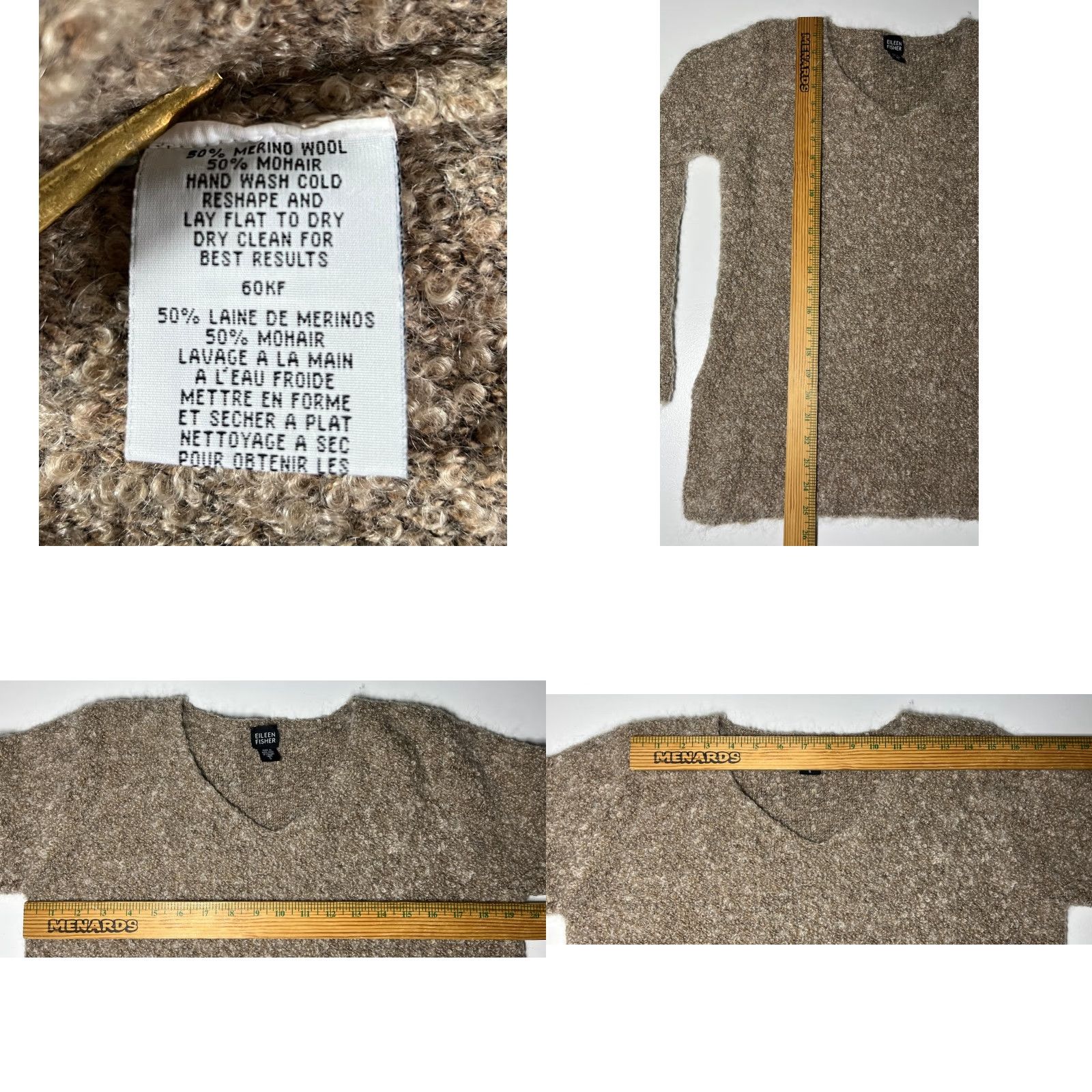 Eileen Fisher VINTAGE Women’s Eileen Fisher V-Neck Pullover Sweater Merino Wool Mohair Sz S Size S / US 4 / IT 40 - 8 Thumbnail
