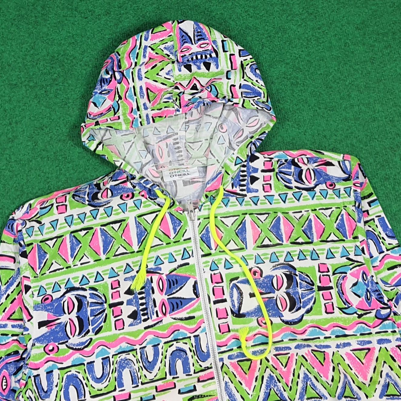 O'Neill Vintage 80s O'Neill Retro Surf Neon Geometric Jacket C282N1 Size US M / EU 48-50 / 2 - 2 Thumbnail