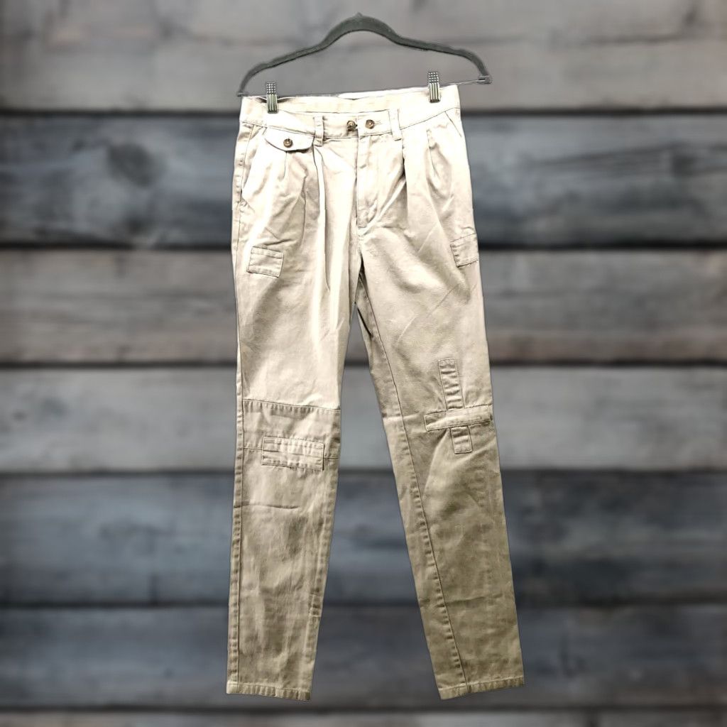 Vintage William Eadon Slim Fit Utility Pants Chinos Khaki Beige Womens 30x29 Pants Slim Be Size 30" / US 8 / IT 44 - 1 Thumbnail