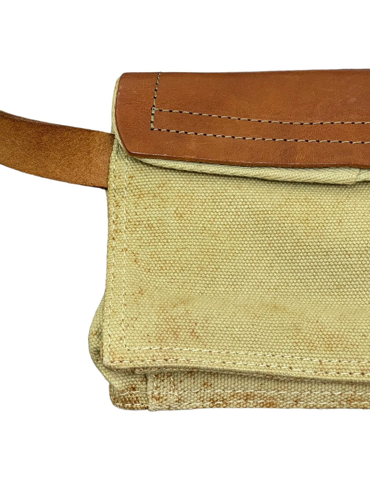 Japanese Brand Waist Bag Paquet Leather Cotton Canvas 3🟩 Size ONE SIZE - 11 Thumbnail