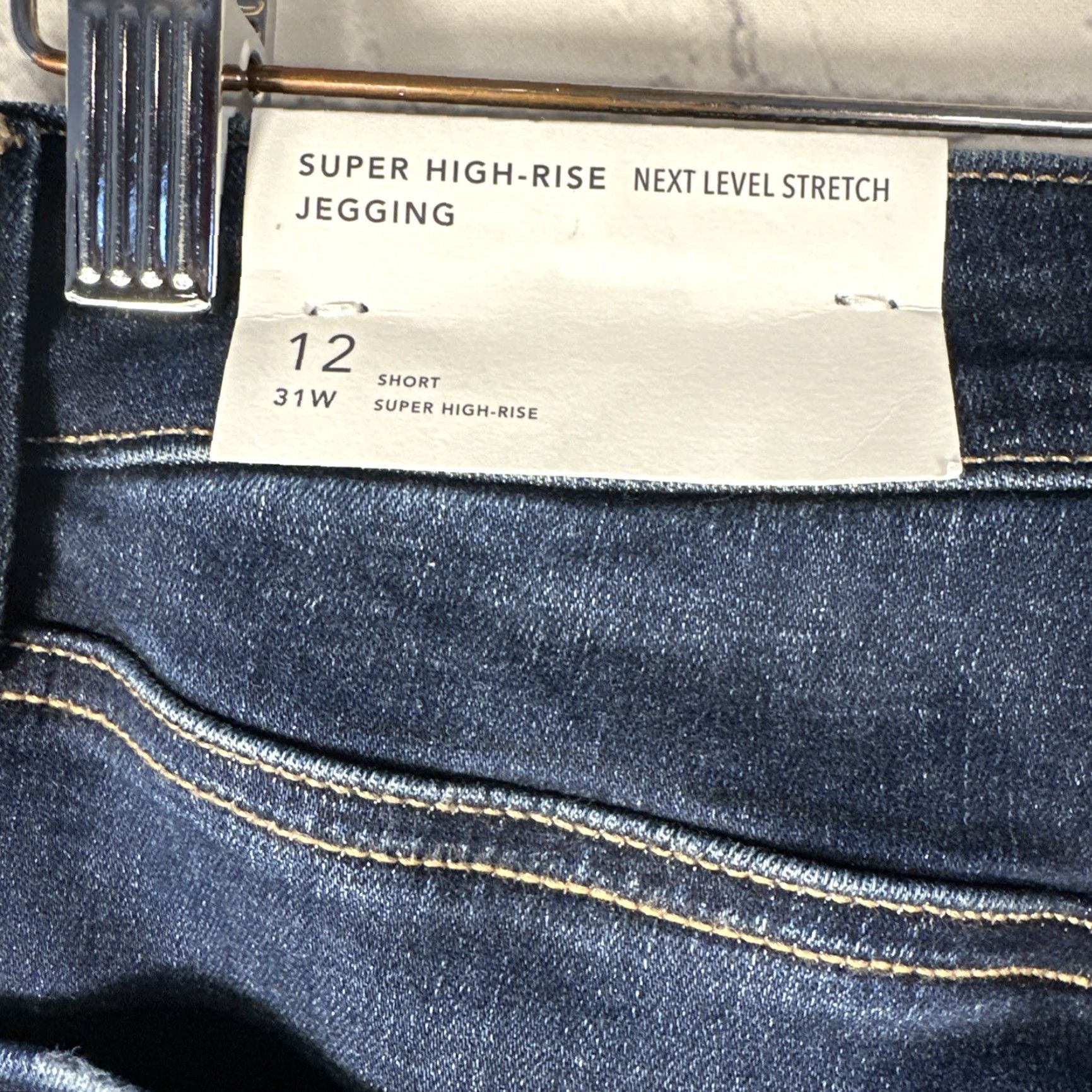 American Eagle Outfitters American Eagle Super High-Rise Jegging Shirt Jeans Womens 12 31 in Blue Denim Stretch Slim Regular New Size 34" / US 12 / IT 48 - 3 Thumbnail