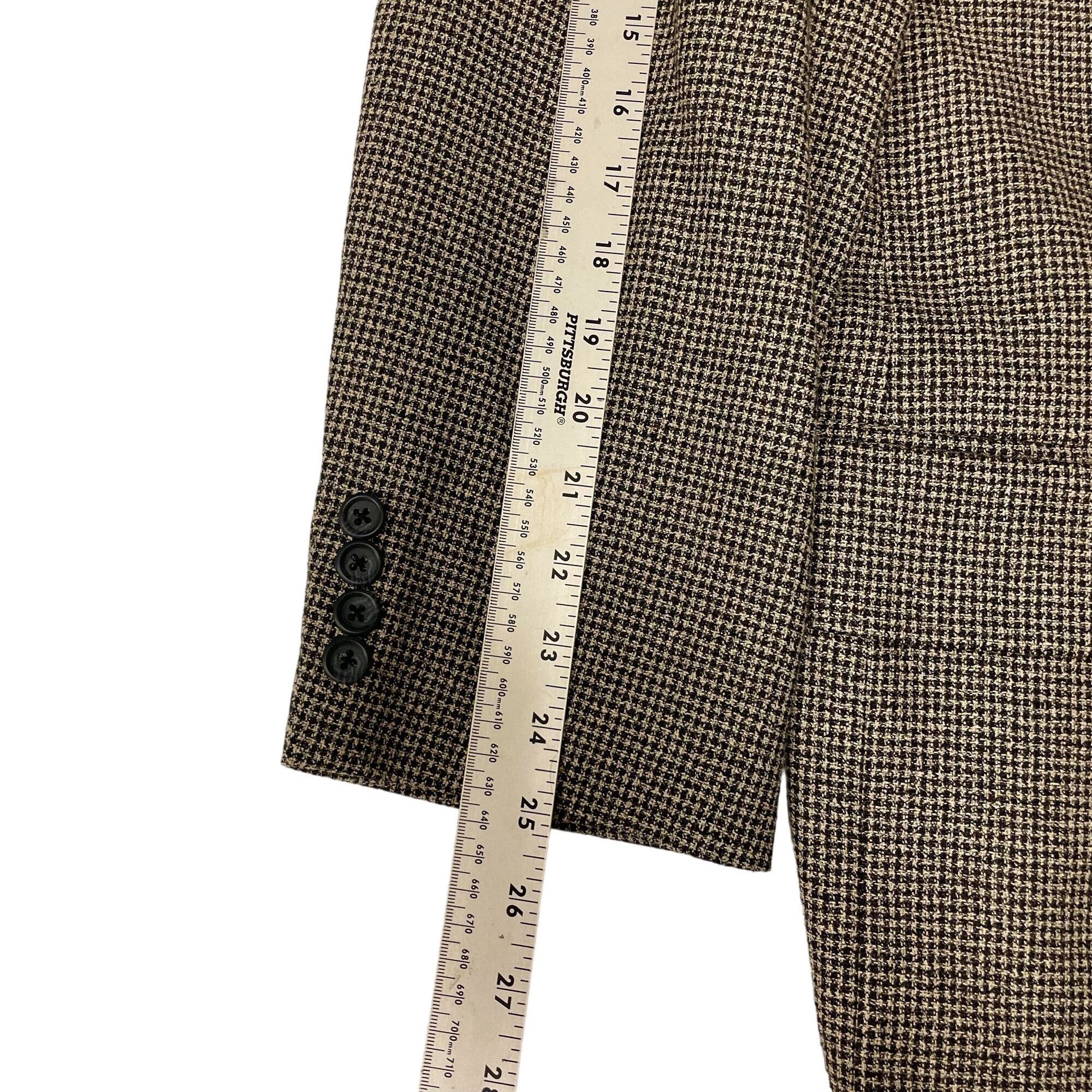 Robert Stock Robert Stock Black Gold Sport Coat CHECK Silk Wool Jacket Size 42L - 8 Thumbnail