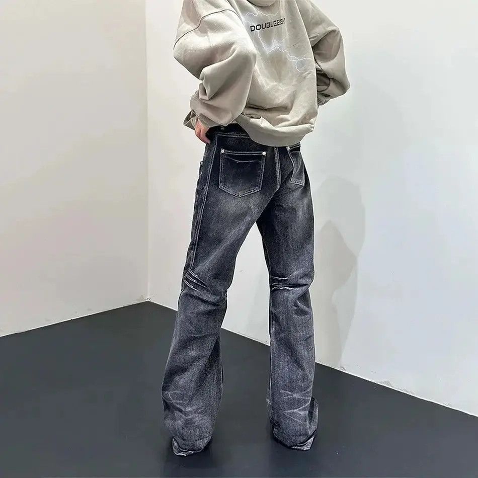 Japanese Brand Honeycomb Loose Flare Leg Vintage Design Jeans y2k Size US 34 / EU 50 - 2 Thumbnail