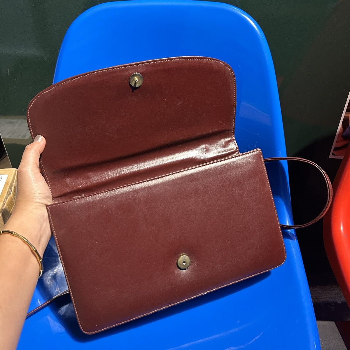 Cartier Cartier Vintage Burgundy Oval Logo Shoulder Bag – 70s/80s Size ONE SIZE - 4 Thumbnail