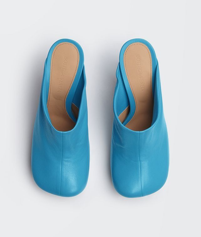 Bottega Veneta o1y0725 Spool Heel Mules in Pastel Blue Size US 4.5 / IT 34.5 - 2 Thumbnail