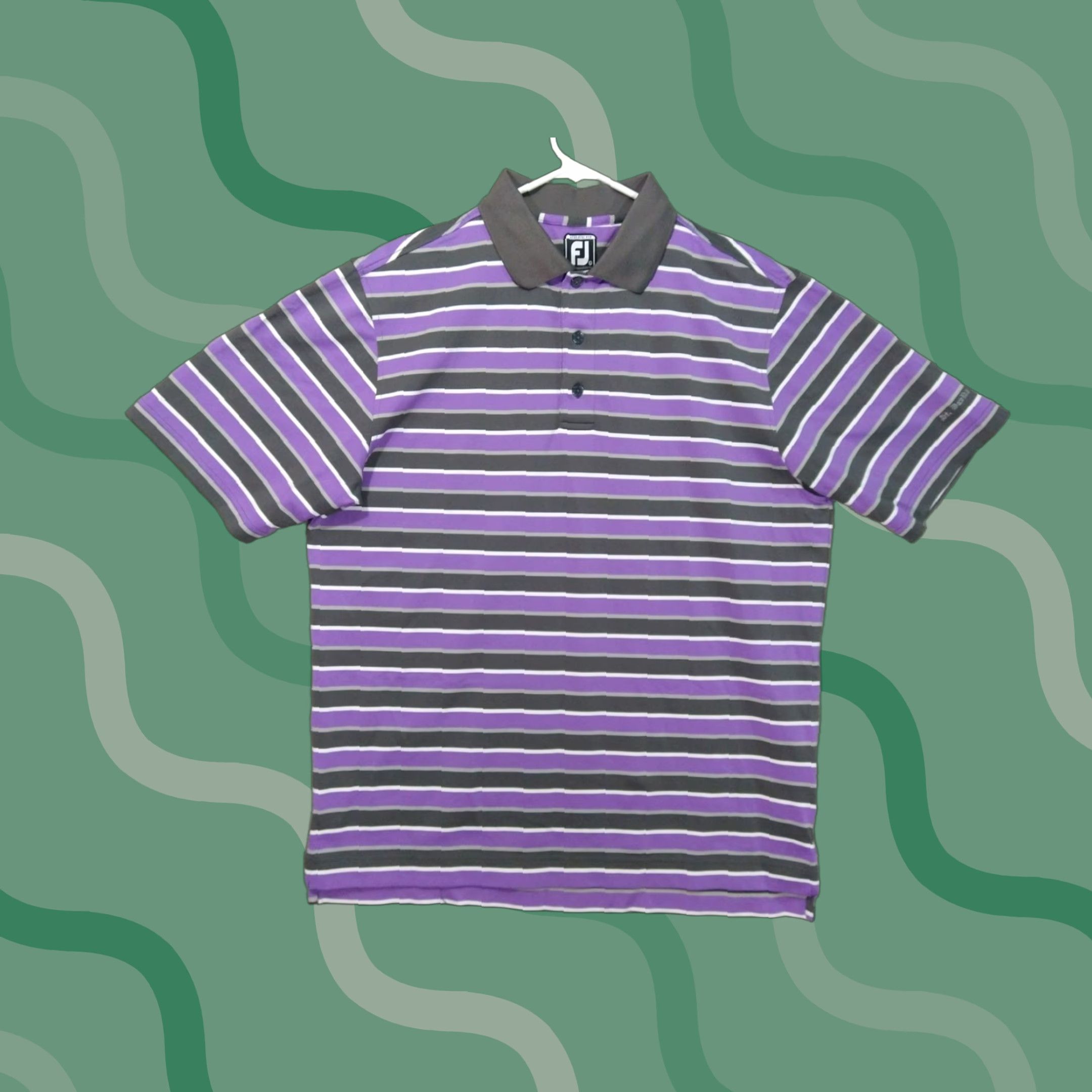 Footjoy FootJoy Shirt Mens L Purple Striped Athletic Fit Polo Golf FJ Casual Size US L / EU 52-54 / 3 - 1 Thumbnail