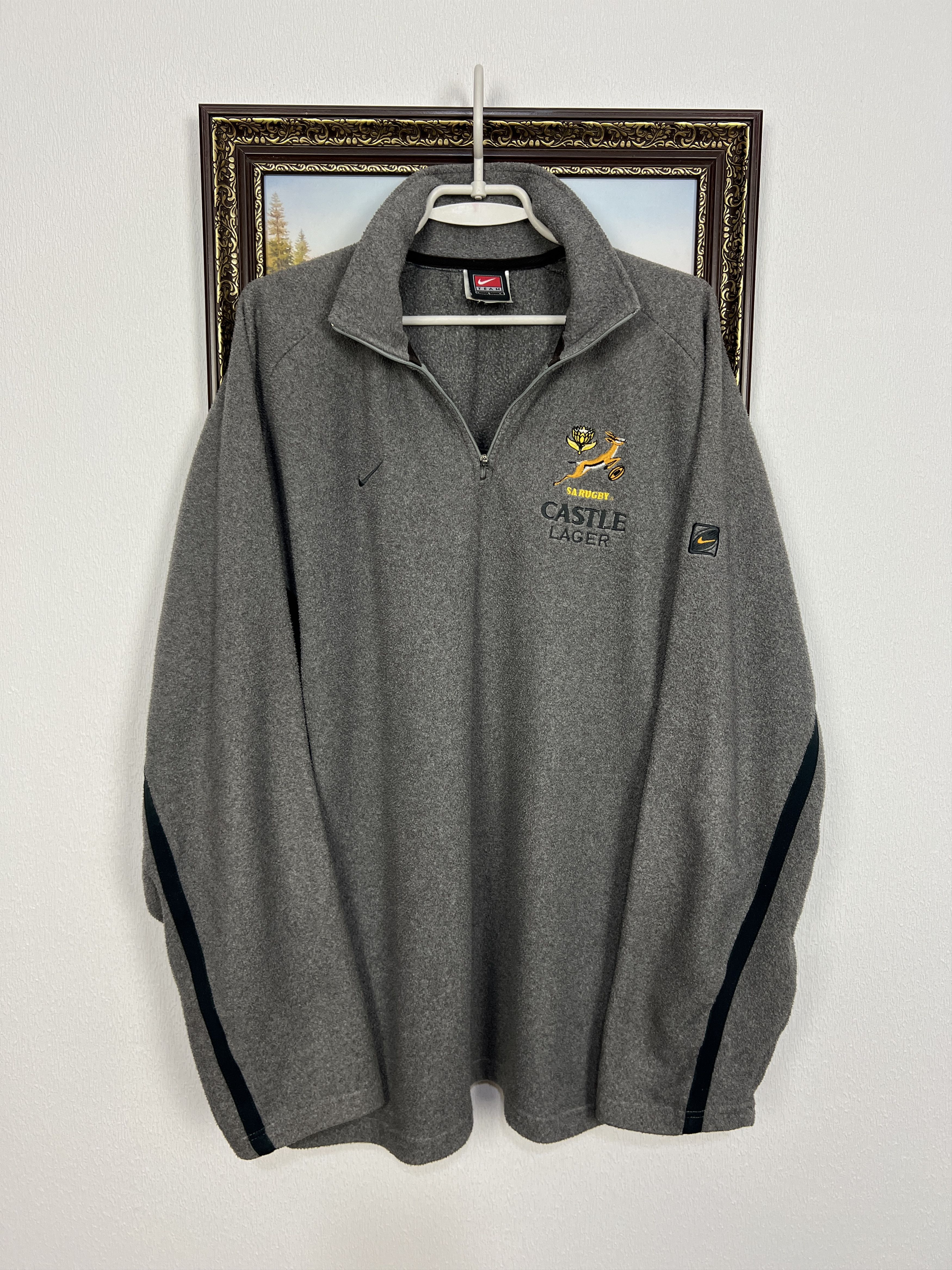 Nike Vintage South Africa Rugby Union Fleece Jacket Sweatshirt Size US L / EU 52-54 / 3 - 1 Thumbnail
