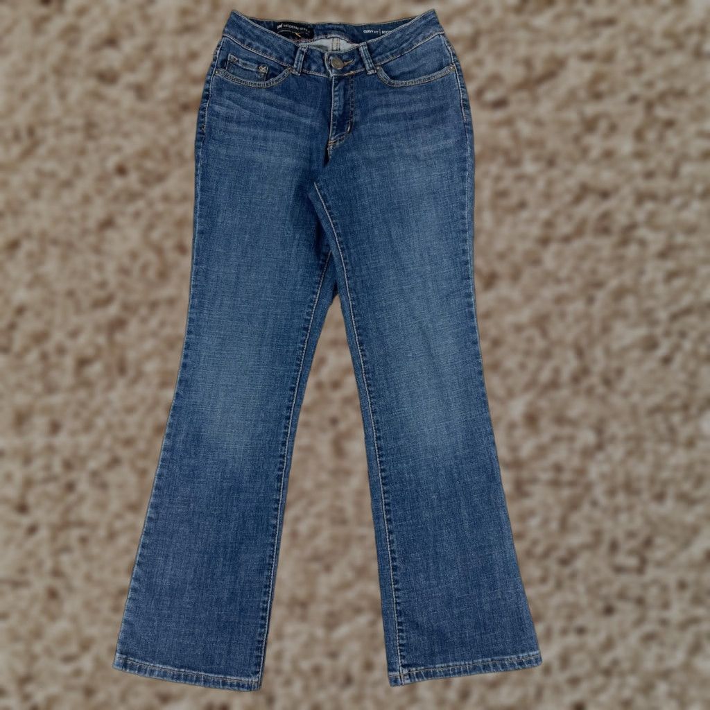 Lee Lee Jeans Womens Bootcut Denim Blue 26x28 Regular 6 Cotton Blend Zipper Distressed 5-Pocket Western Cowboy Southwestern American Designer Mens? Size 28" / US 6 / IT 42 - 1 Thumbnail