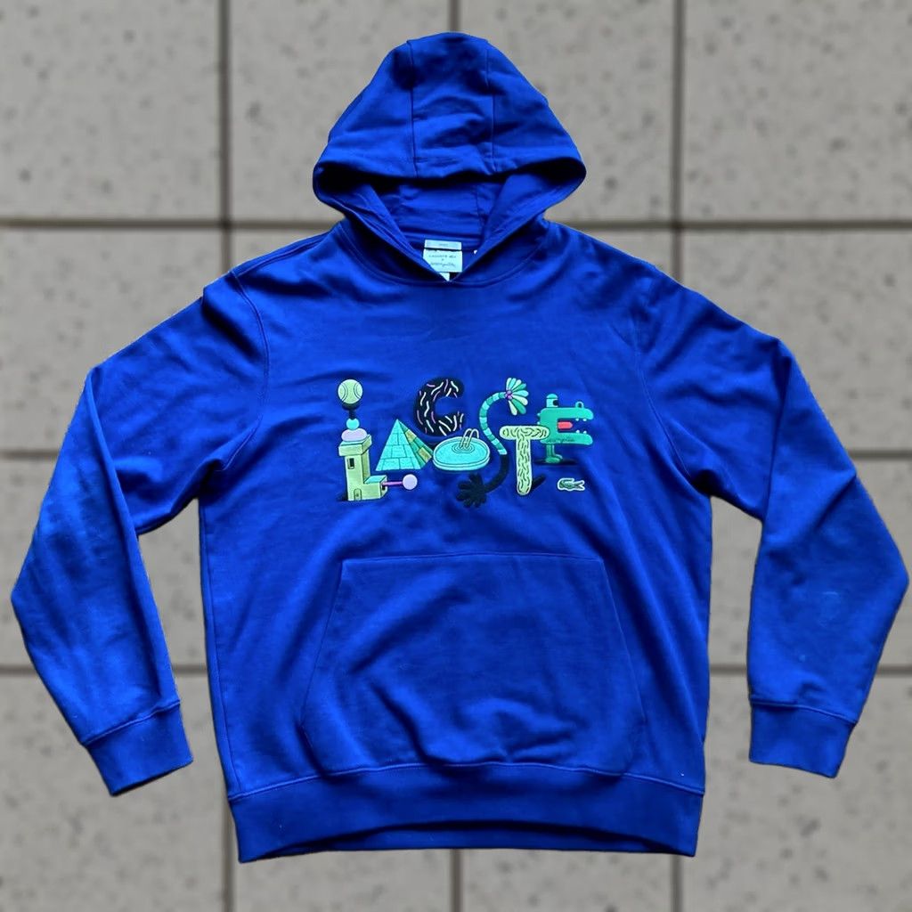 Lacoste Lacoste Jeremyville Hoodie Sweatshirt Size Large Navy Blue Art Pullover Limited Edition Men Size US L / EU 52-54 / 3 - 1 Thumbnail