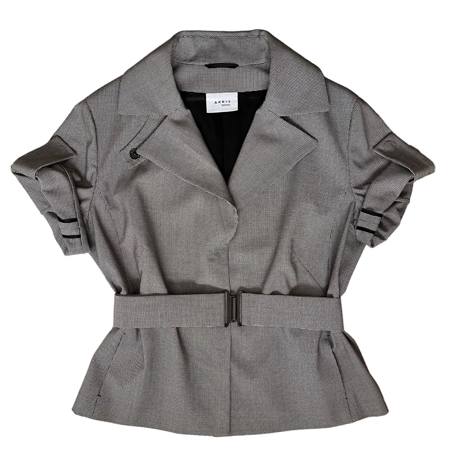 Akris Akris Punto Houndstooth Short-Sleeve Evening Jacket Blazer Size L / US 10 / IT 46 - 13 Thumbnail