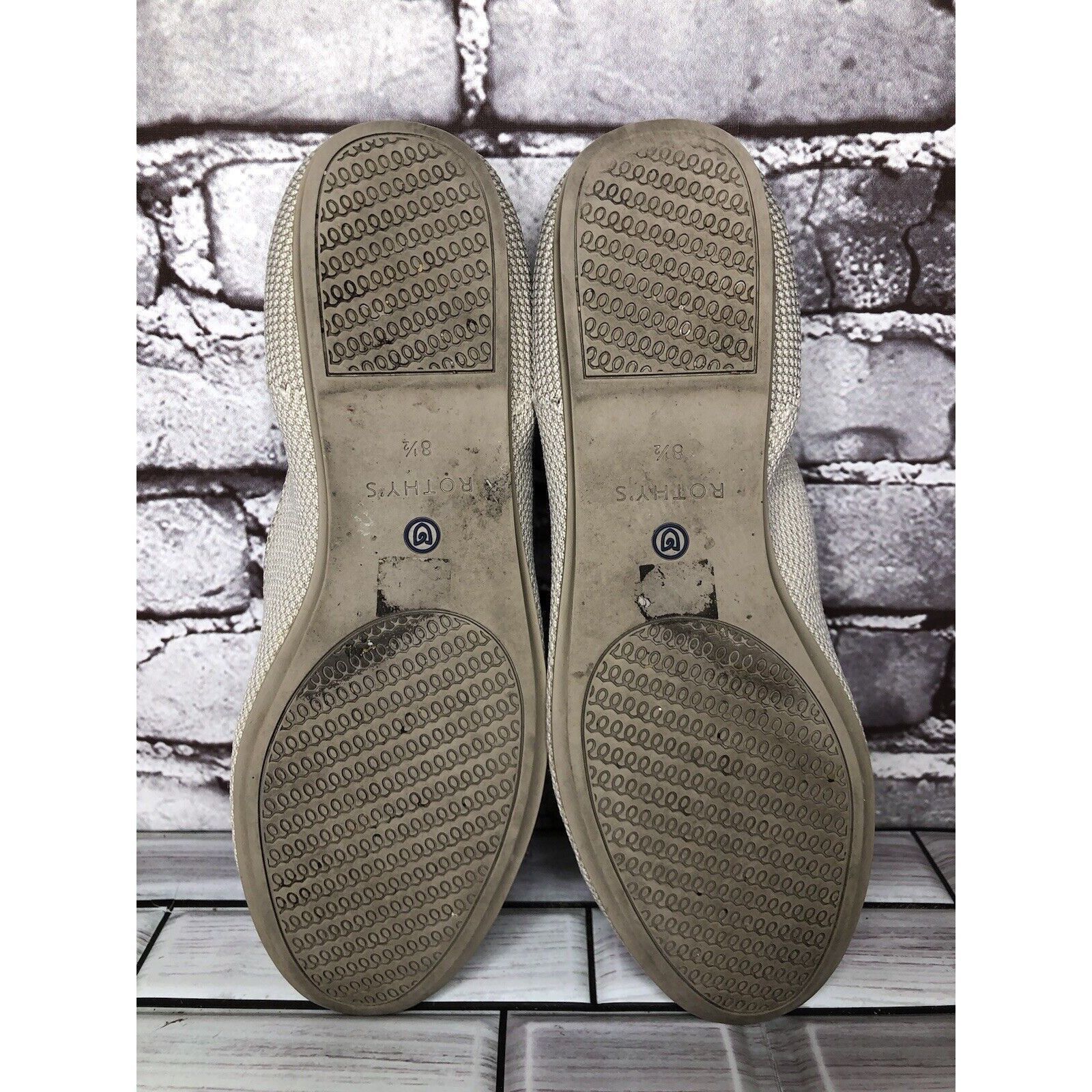 Other Rothys Cream Gray Knit Casual Slip On Round Toe Ballet Flats Size US 8.5 / IT 38.5 - 13 Thumbnail
