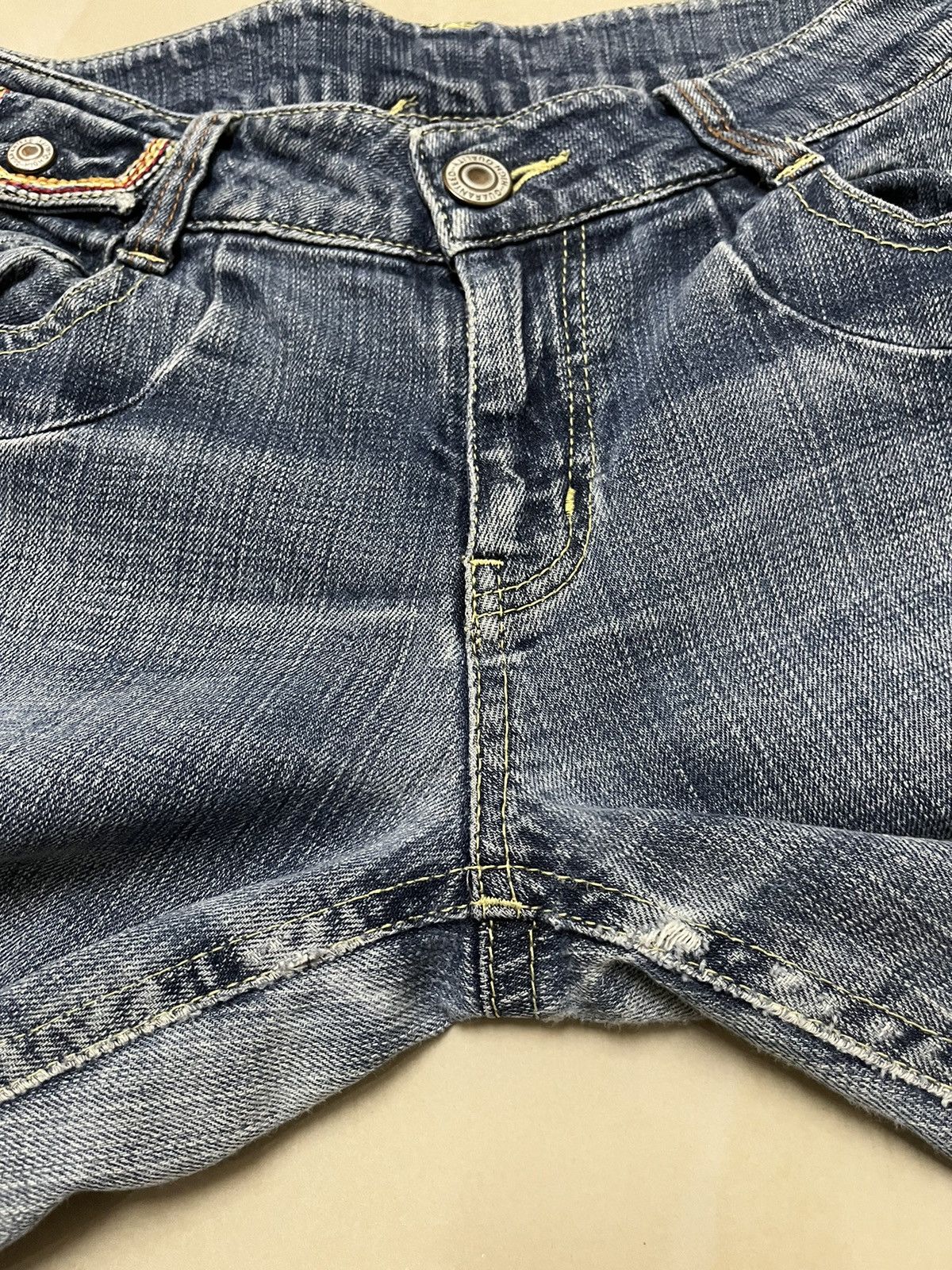 Japanese Brand Flare Jeans rainbow pocket denim distressed low rise Size US 28 / EU 44 - 11 Thumbnail