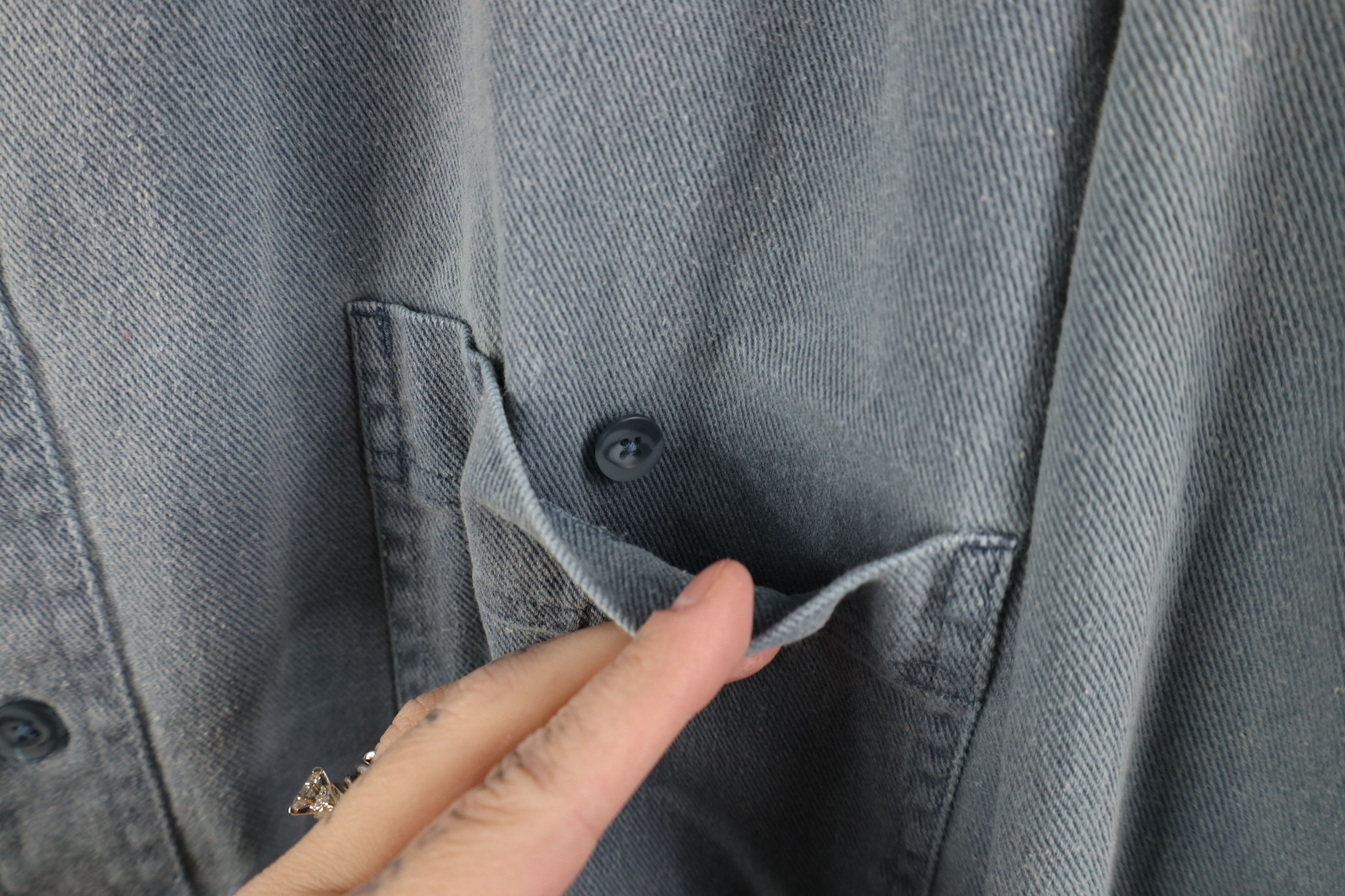 Vintage Vintage 90s Streetwear Cotton Twill Band Collar Button Shirt Size US XXL / EU 58 / 5 - 5 Thumbnail