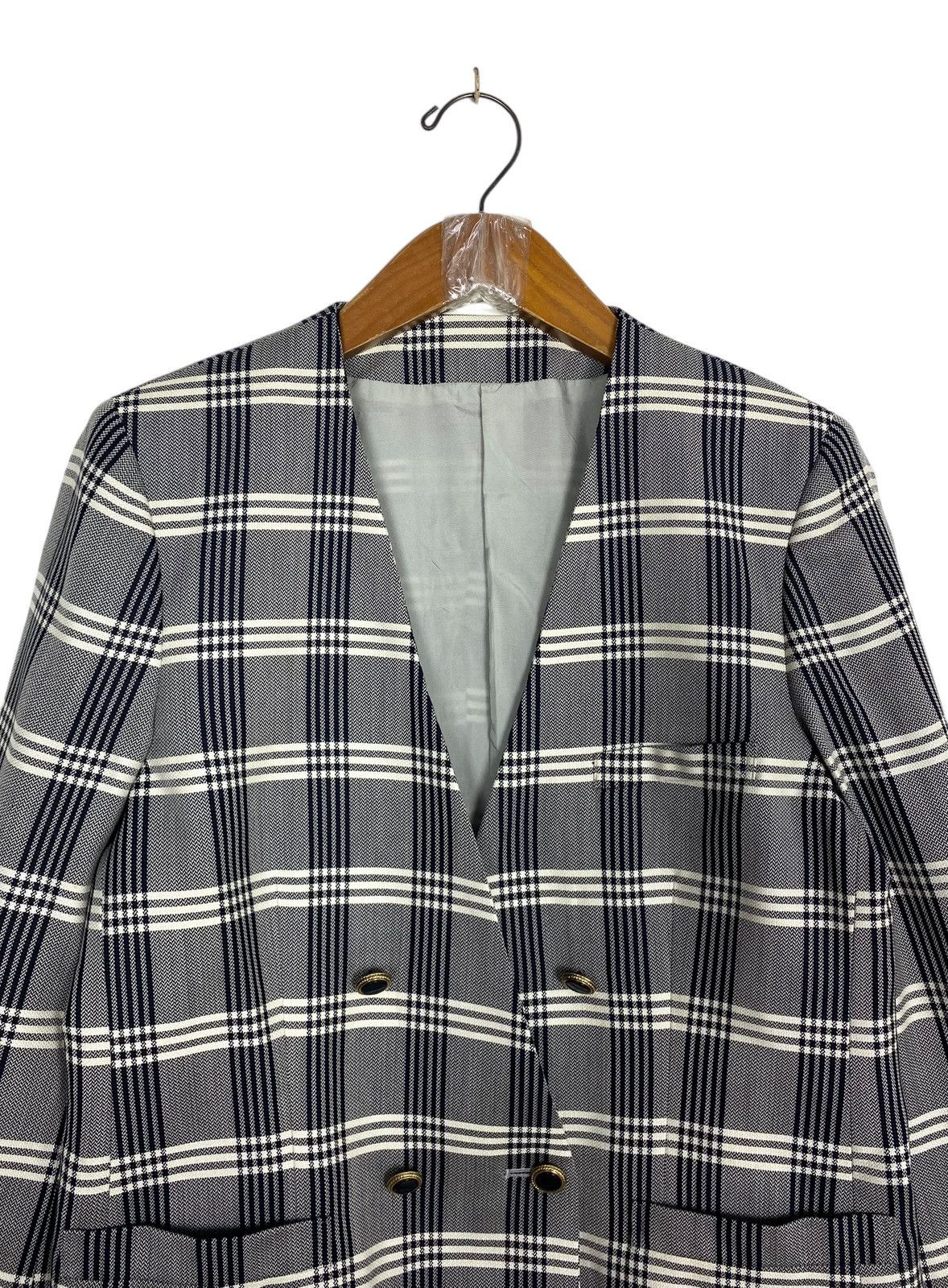 Burberry Rare‼️ Vintage Burberrys’ Double Breasted Tartan Silk Blazer Size M / US 6-8 / IT 42-44 - 4 Thumbnail