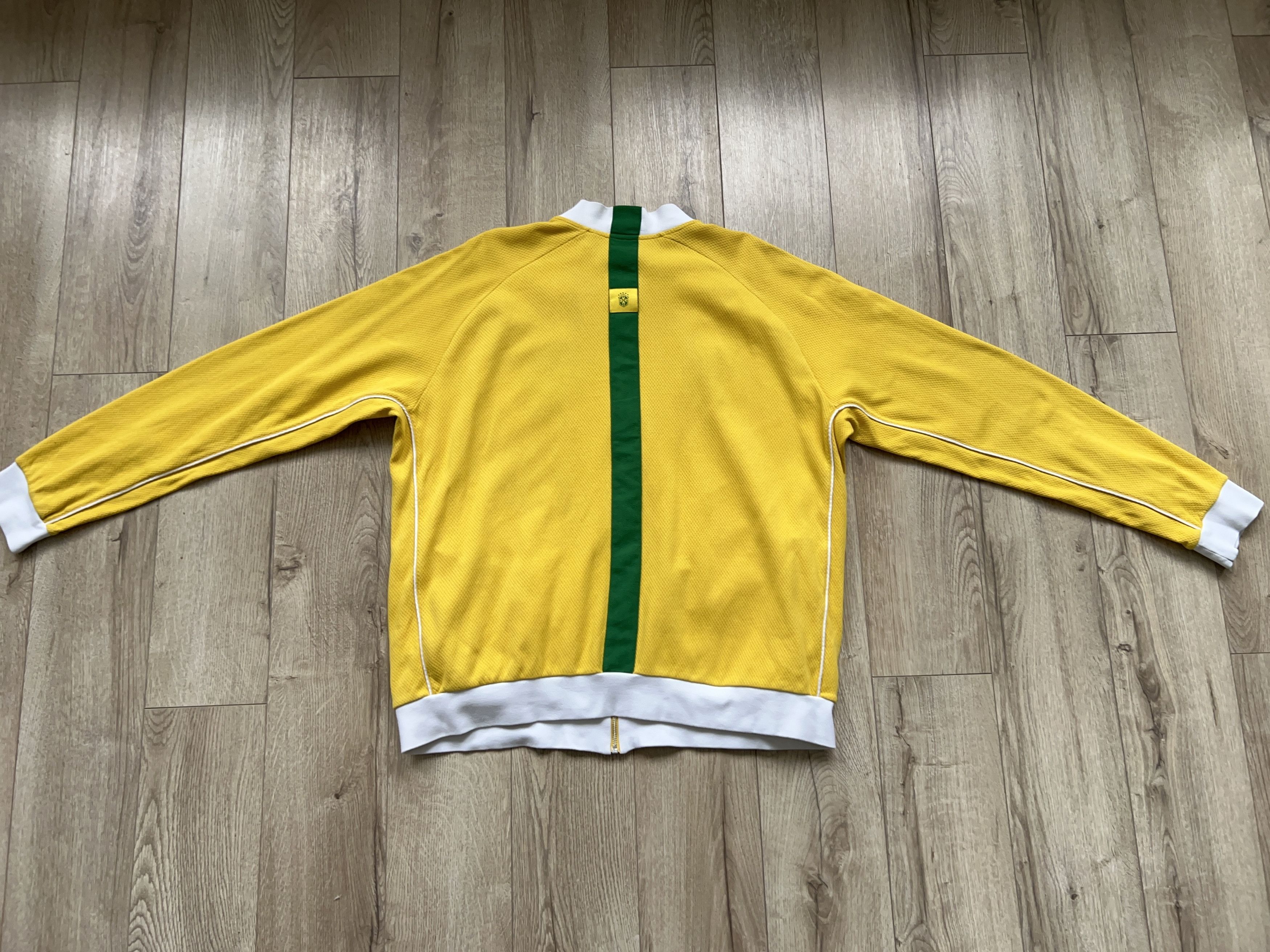 Nike Mens Brazil #10 RONALDINHO Yellow Track Jacket Zip Sweater Size US XXL / EU 58 / 5 - 12 Thumbnail
