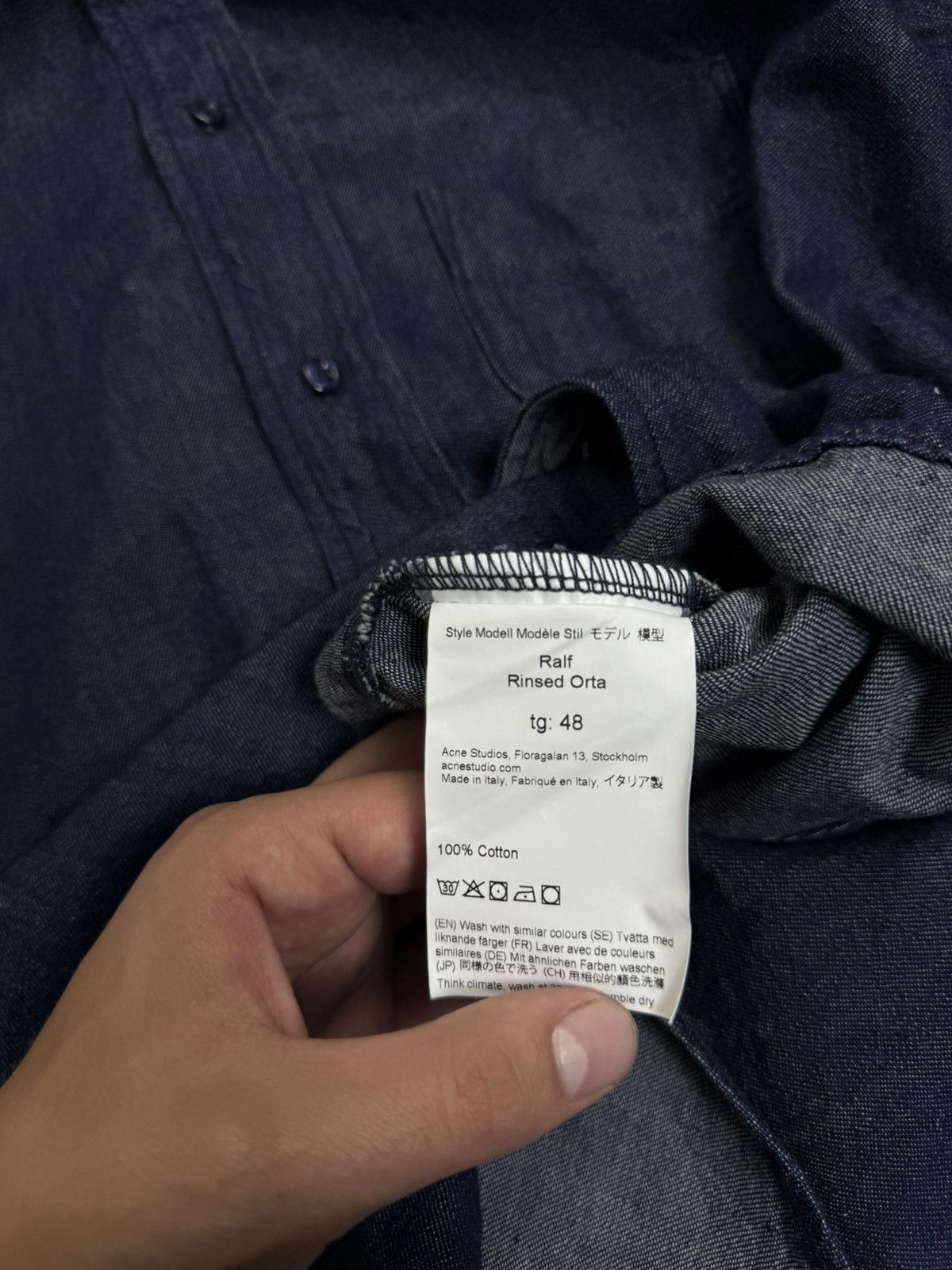 Acne Studios Acne Studios Long Sleeve Pocket Logo Oversize Shirt Size US M / EU 48-50 / 2 - 10 Thumbnail