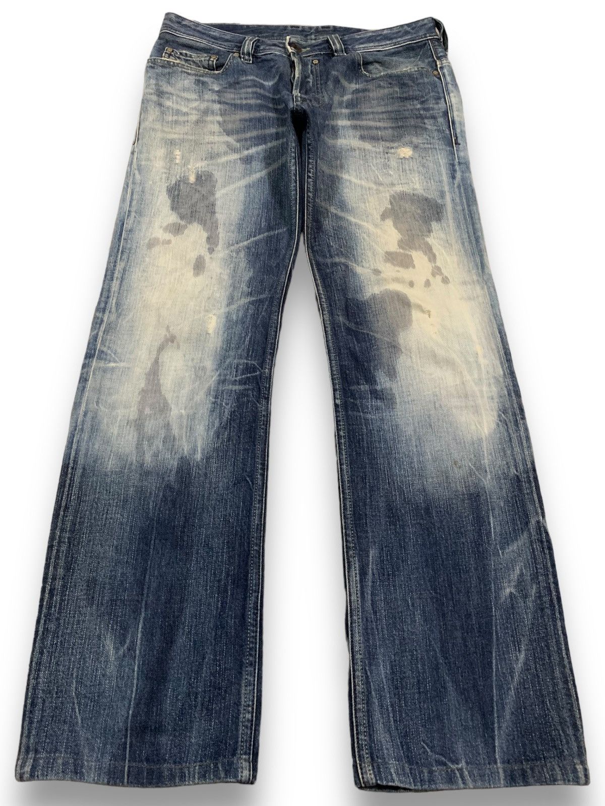 Diesel Vintage Diesel Industry Safado Bleached Grunge Ripped Jeans Size US 32 / EU 48 - 1 Thumbnail