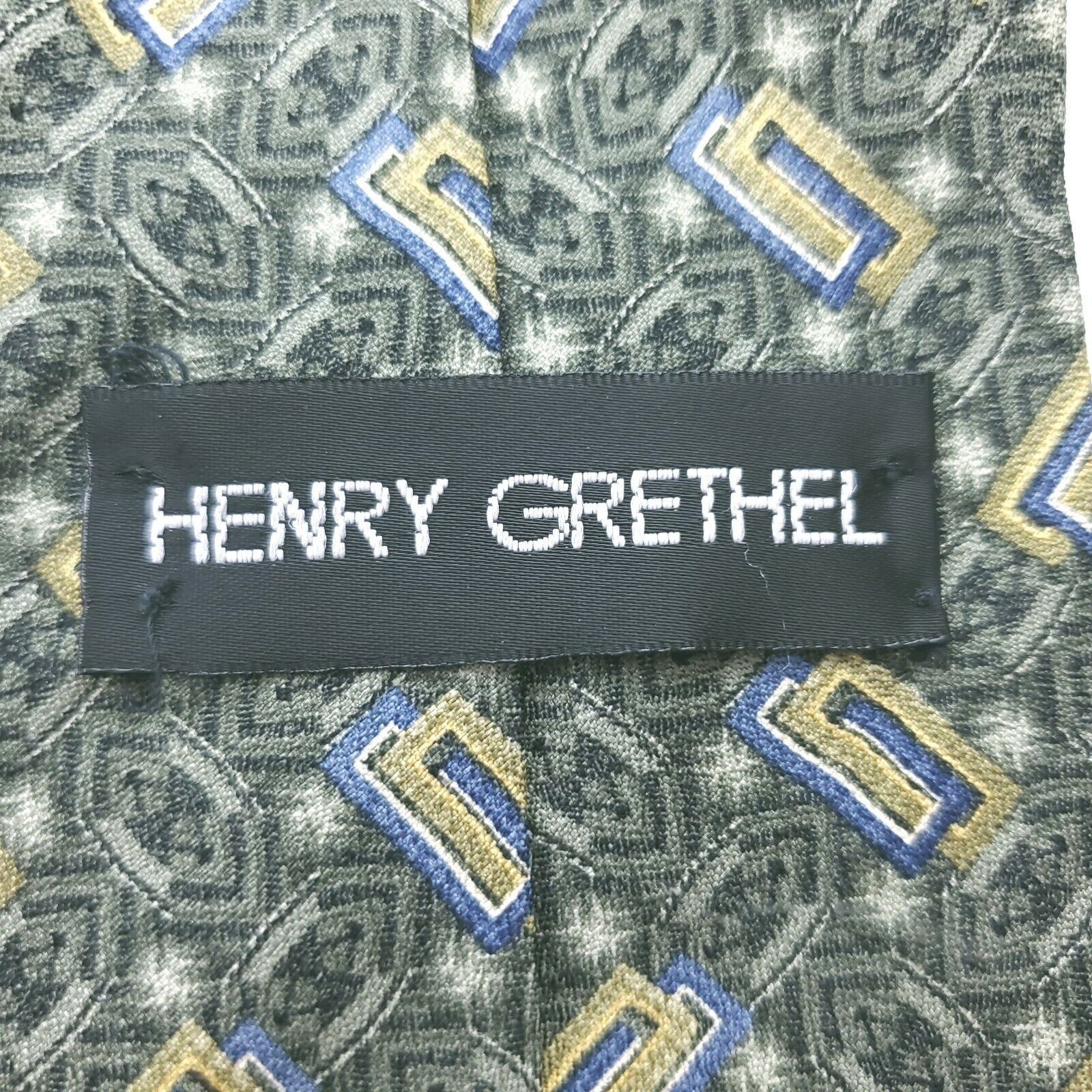 Henry Grethel Henry Grethel Green Abstract Silk Tie Short Print Size ONE SIZE - 3 Thumbnail