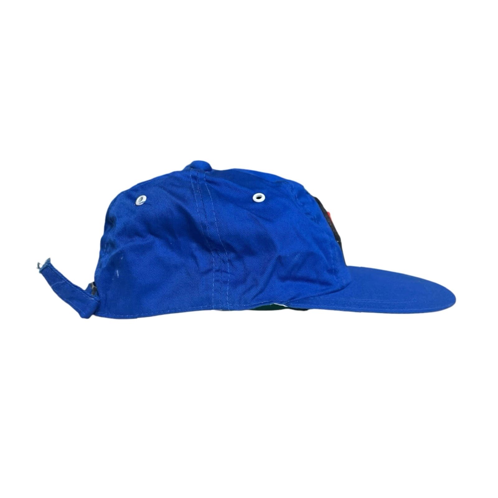 Vintage VINTAGE Africa Leather Patch Soft Body Hat Cap Adult OSFA Blue 90s Deadstock NWOT Leather Patch Cap Mens Size ONE SIZE - 3 Thumbnail