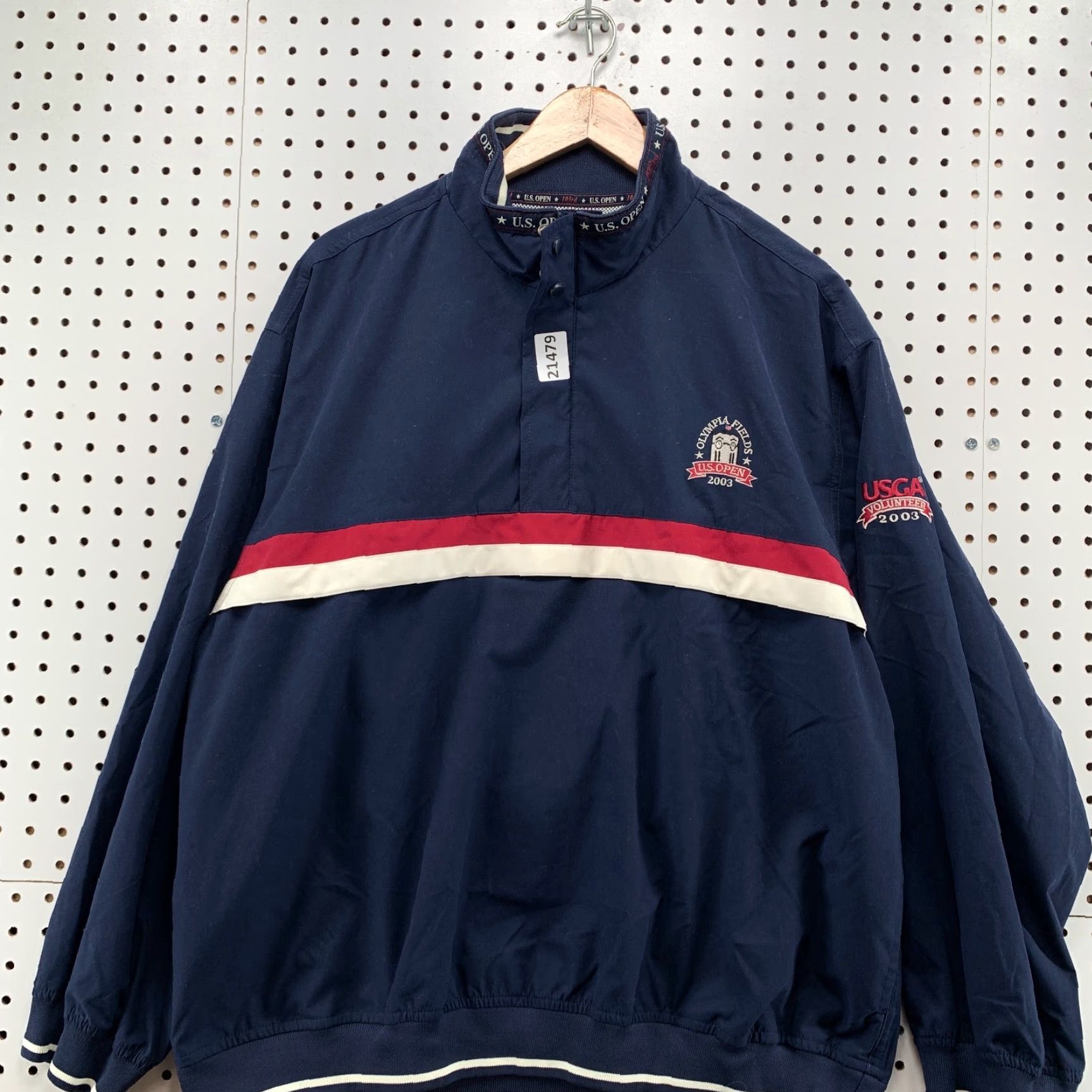 Vintage VINTAGE US OPEN Windbreaker Pullover Jacket Womens XL Blue Outdoor Sports Windbreaker Olympic Fields 2003 Ashworth Jacket Womens XL Blue Size XL / US 12-14 / IT 48-50 - 6 Thumbnail