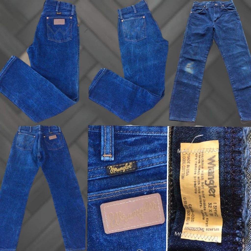 VINTAGE Wrangler Jeans Western Cowboy Made In USA 13MWZ 32 X 31 Measure 30 X 31 Jeans Blue Wrangler 32 Inseam 31 Mens