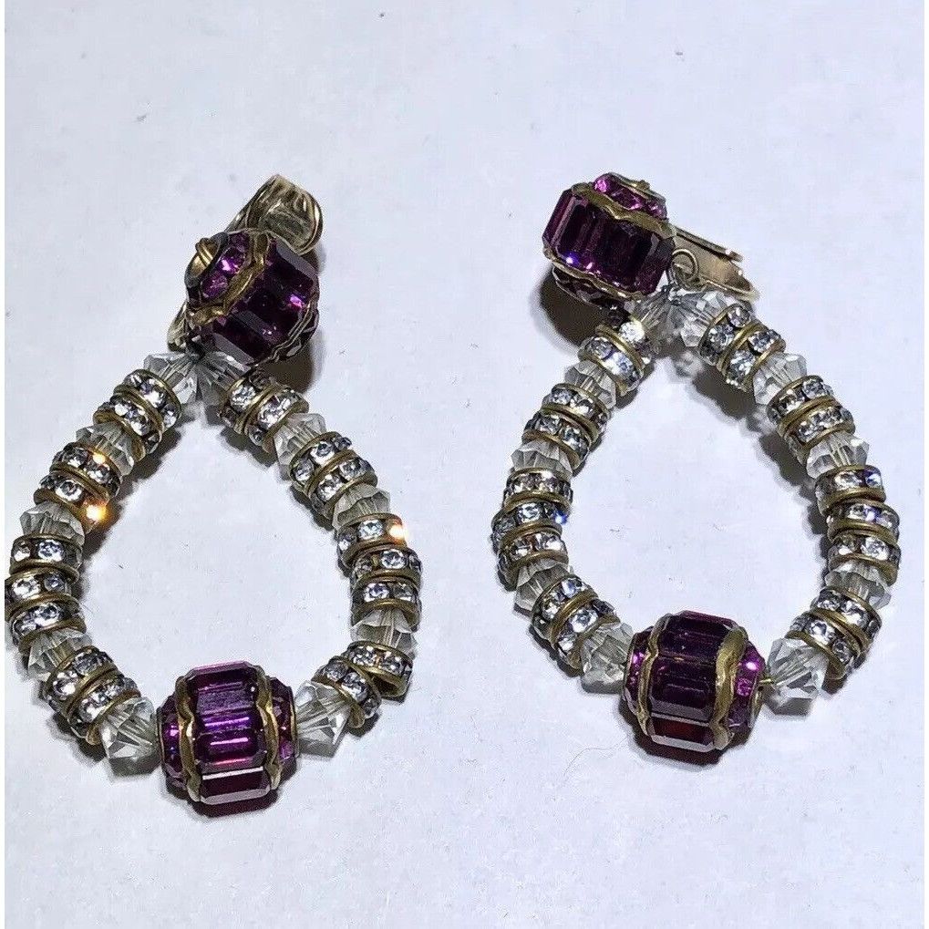 Vogue Vogue Jewelry rhinestone beaded wire wrapped vintage earring Size ONE SIZE - 2 Thumbnail