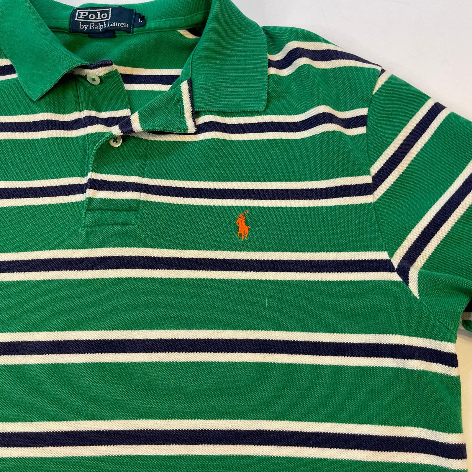 Polo Ralph Lauren Polo by Ralph Lauren Green Striped Classic Polo Golf Shirt L Size US L / EU 52-54 / 3 - 6 Thumbnail