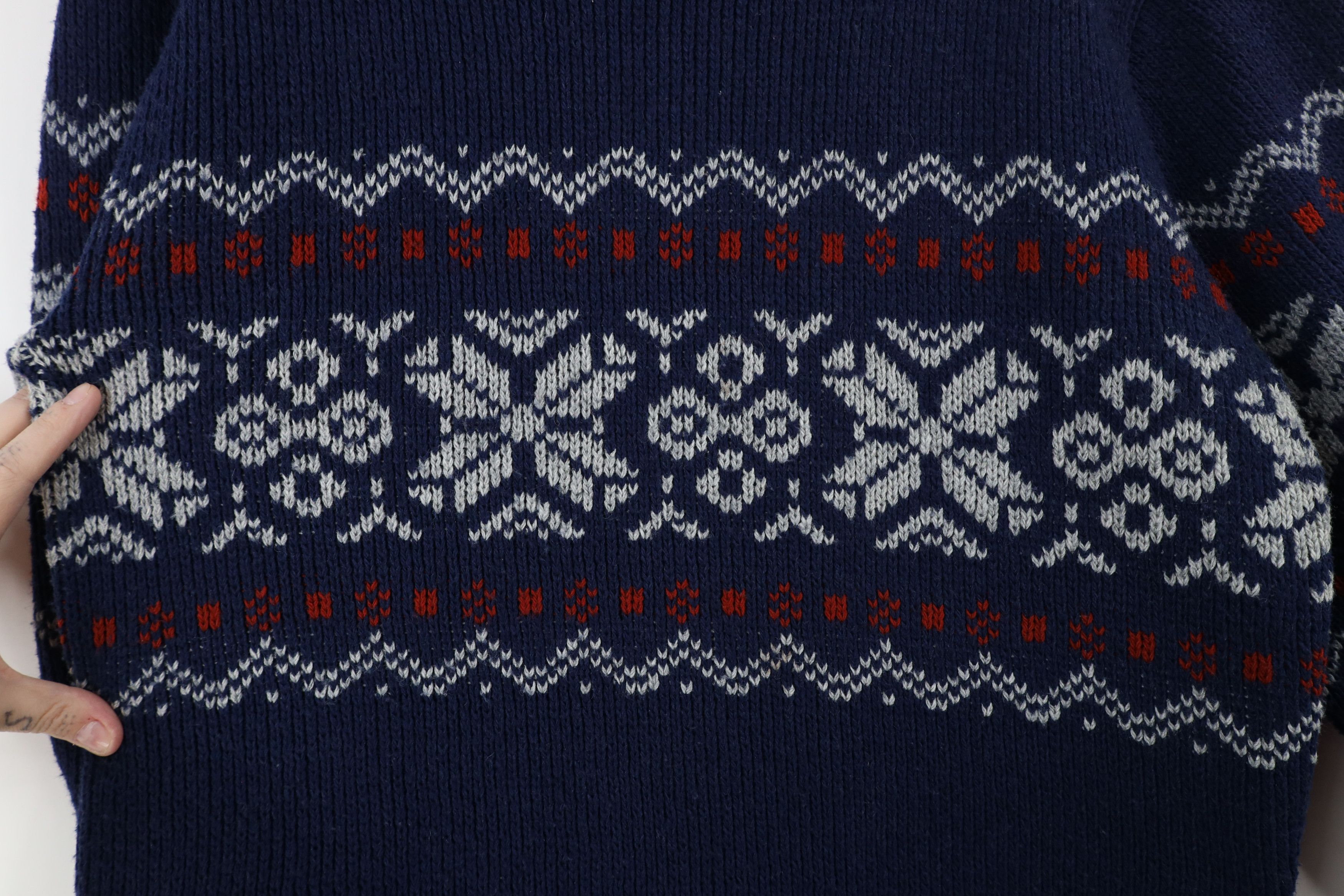 Vintage Vintage 90s Streetwear Snowflake Fair Isle Knit Sweater Size US M / EU 48-50 / 2 - 4 Thumbnail