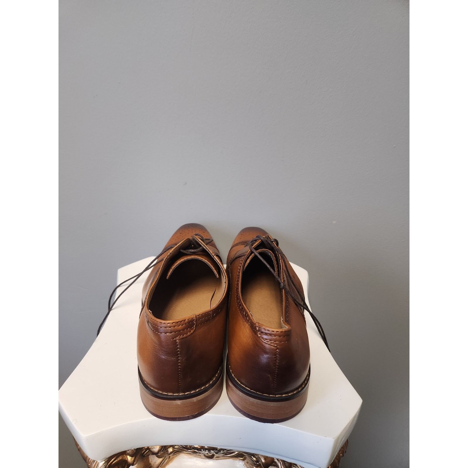 La Milano Men's 11.5 La Milano Lorenzo Oxford Dress Shoes Brown Size US 11.5 / EU 44-45 - 4 Thumbnail