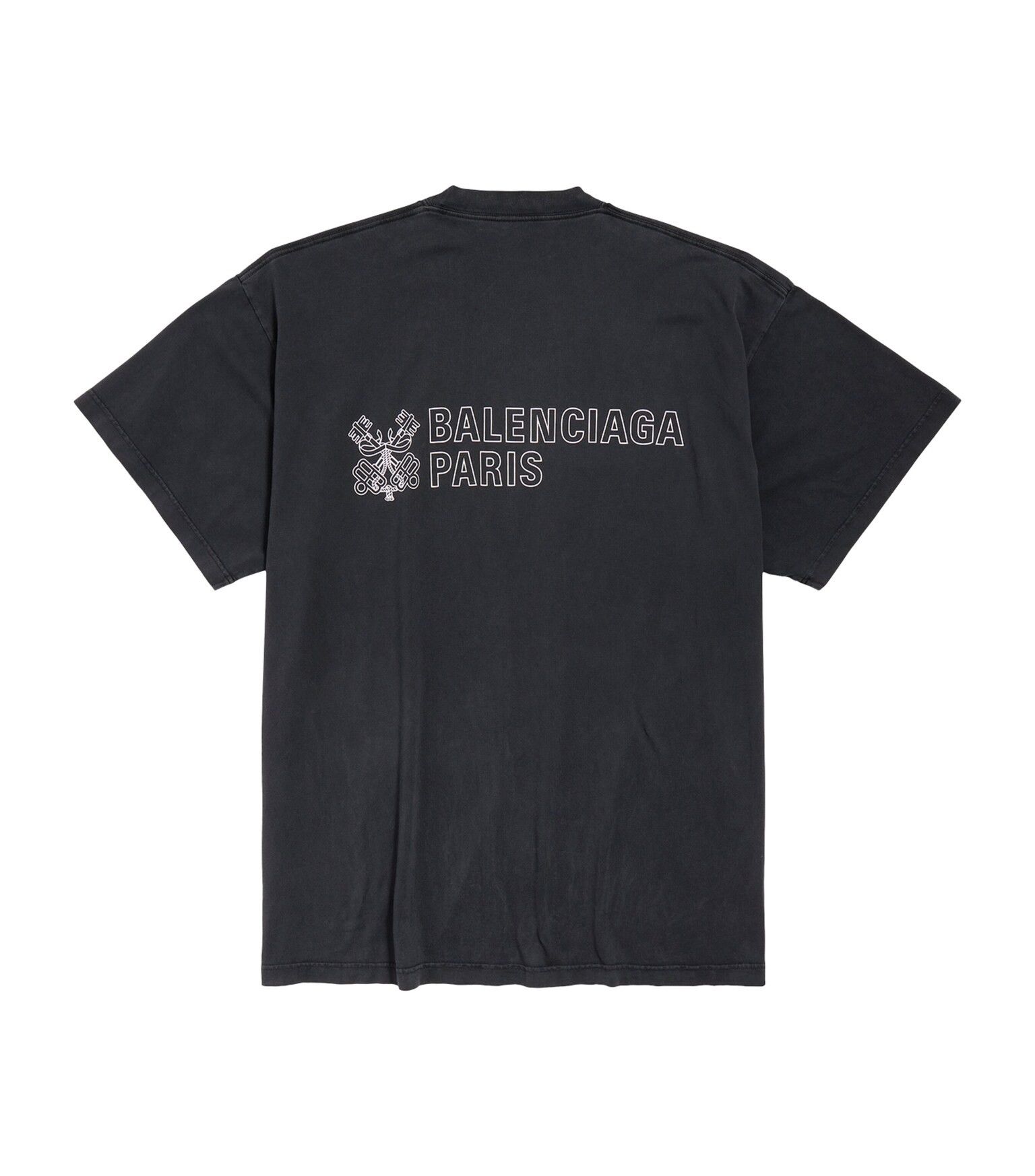 Balenciaga o1bcso1str0426 Key Crest Oversized T-Shirt in Black Size US M / EU 48-50 / 2 - 2 Thumbnail