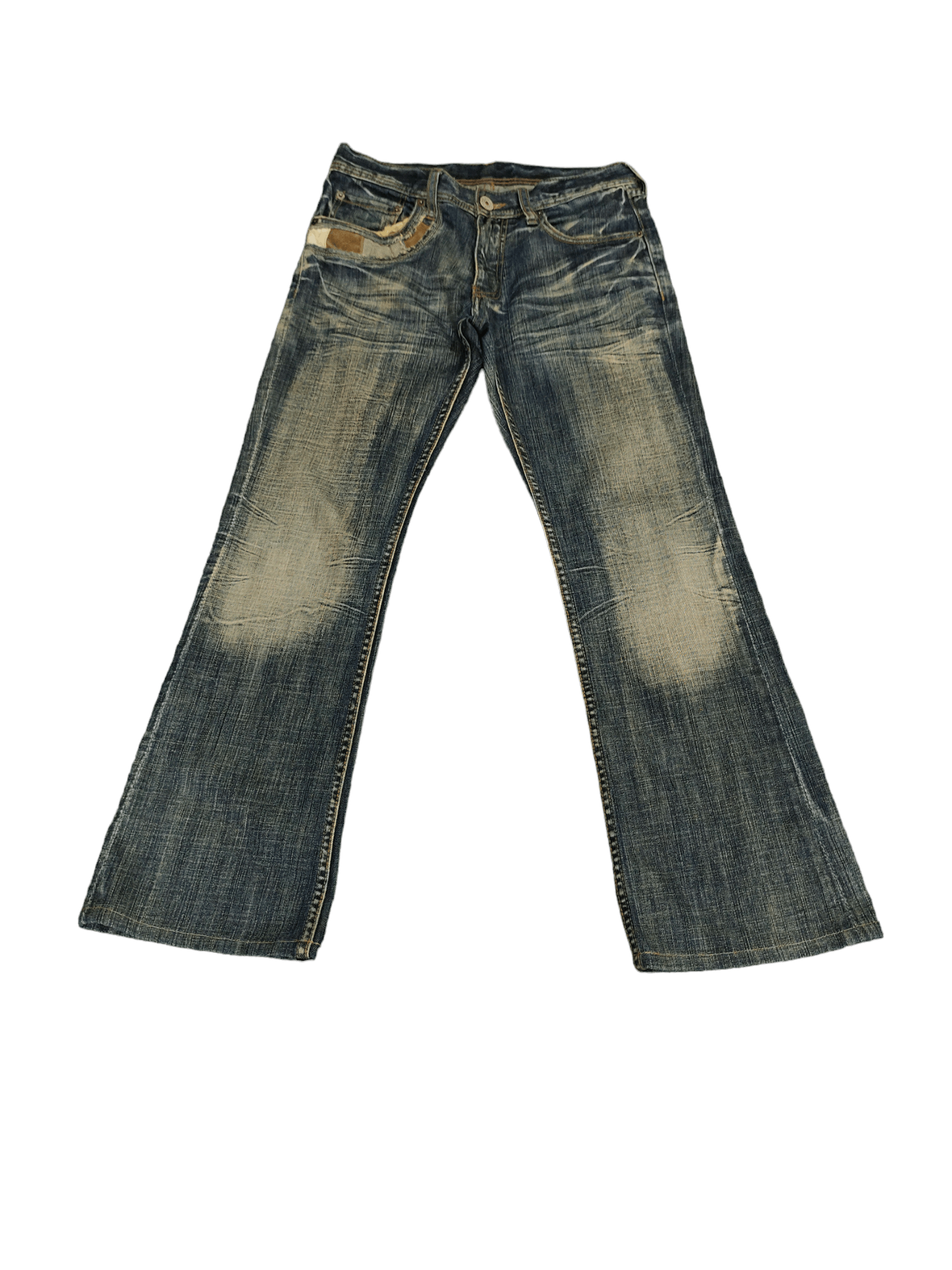 If Six Was Nine Flare Jean Different Rupert Leather Patchwork Pocket Bootcut Size US 30 / EU 46 - 13 Thumbnail